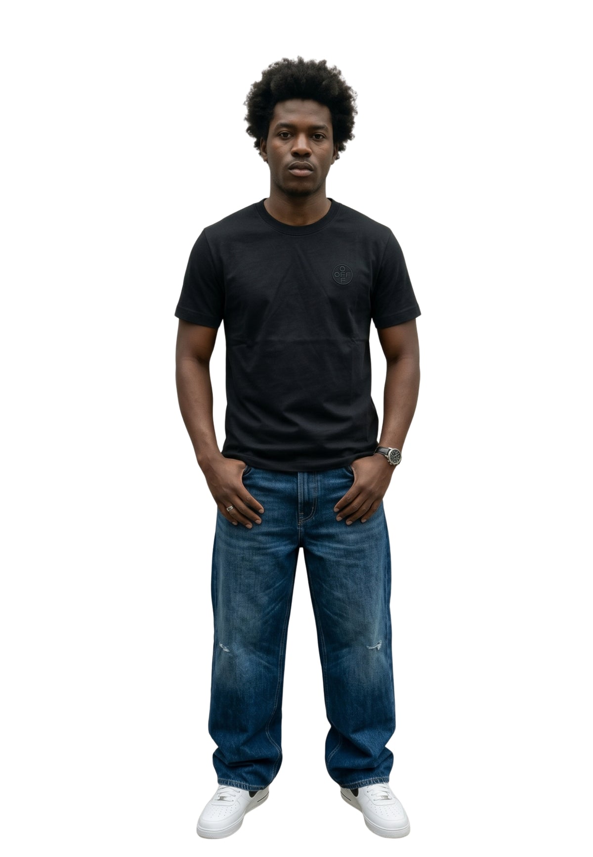 CAMISETA L/AB c/o Off-White NEGRA CHEST LOGO CLASSIC CREW UNDERSHIRT