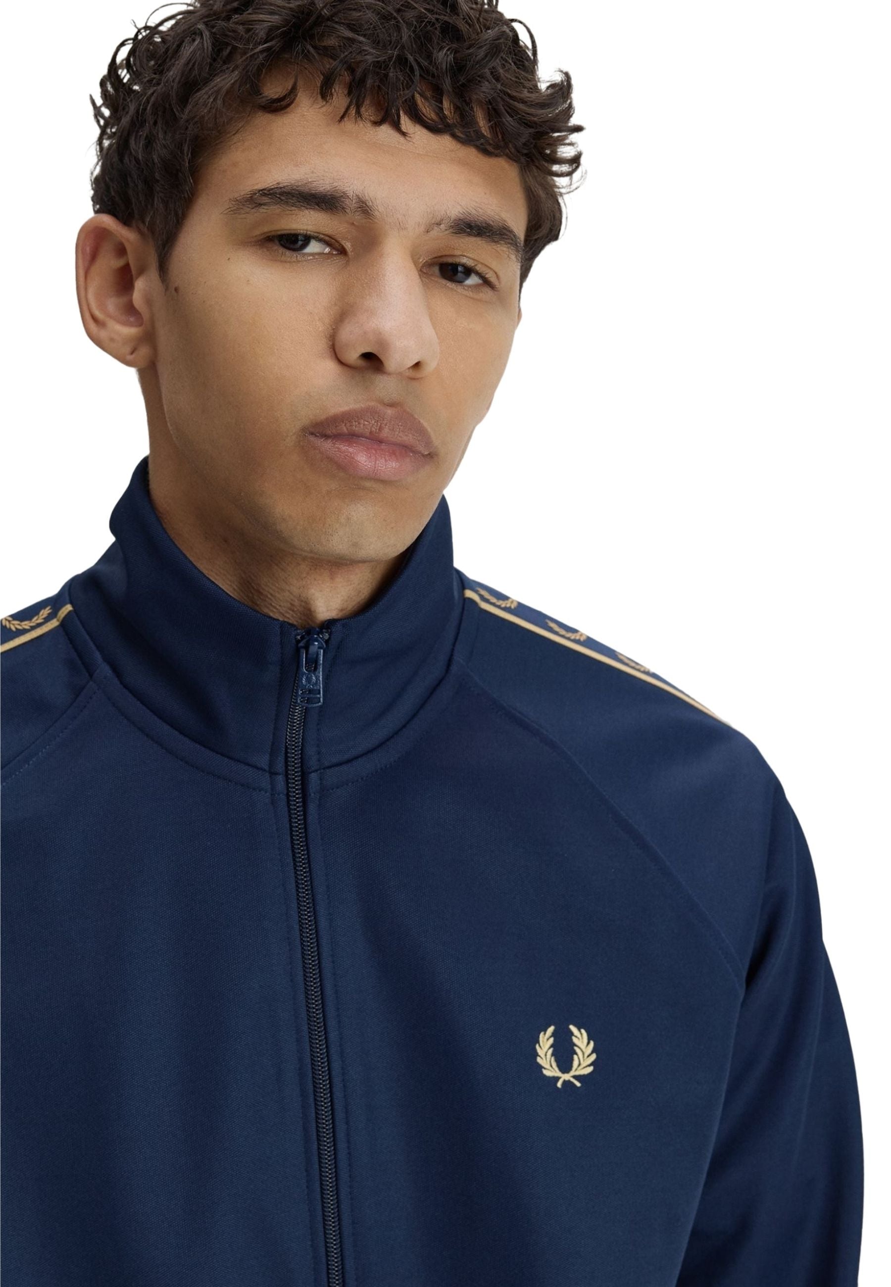 CHAQUETA FRED PERRY MARINO CONTRAST TAPE TRACK JACKET