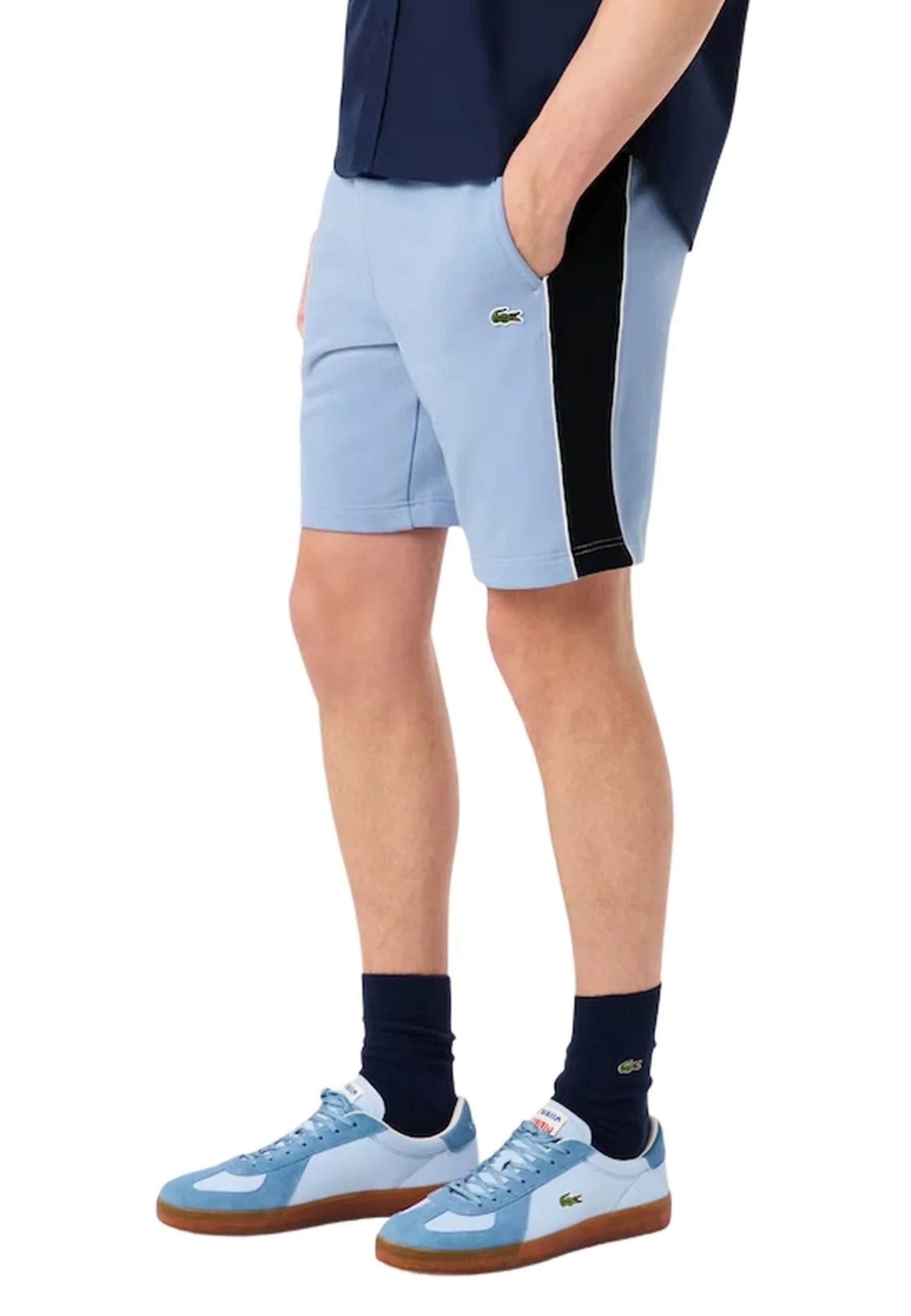 SHORT LACOSTE CELESTE COLOUR BLOCK FLEECE SHORT