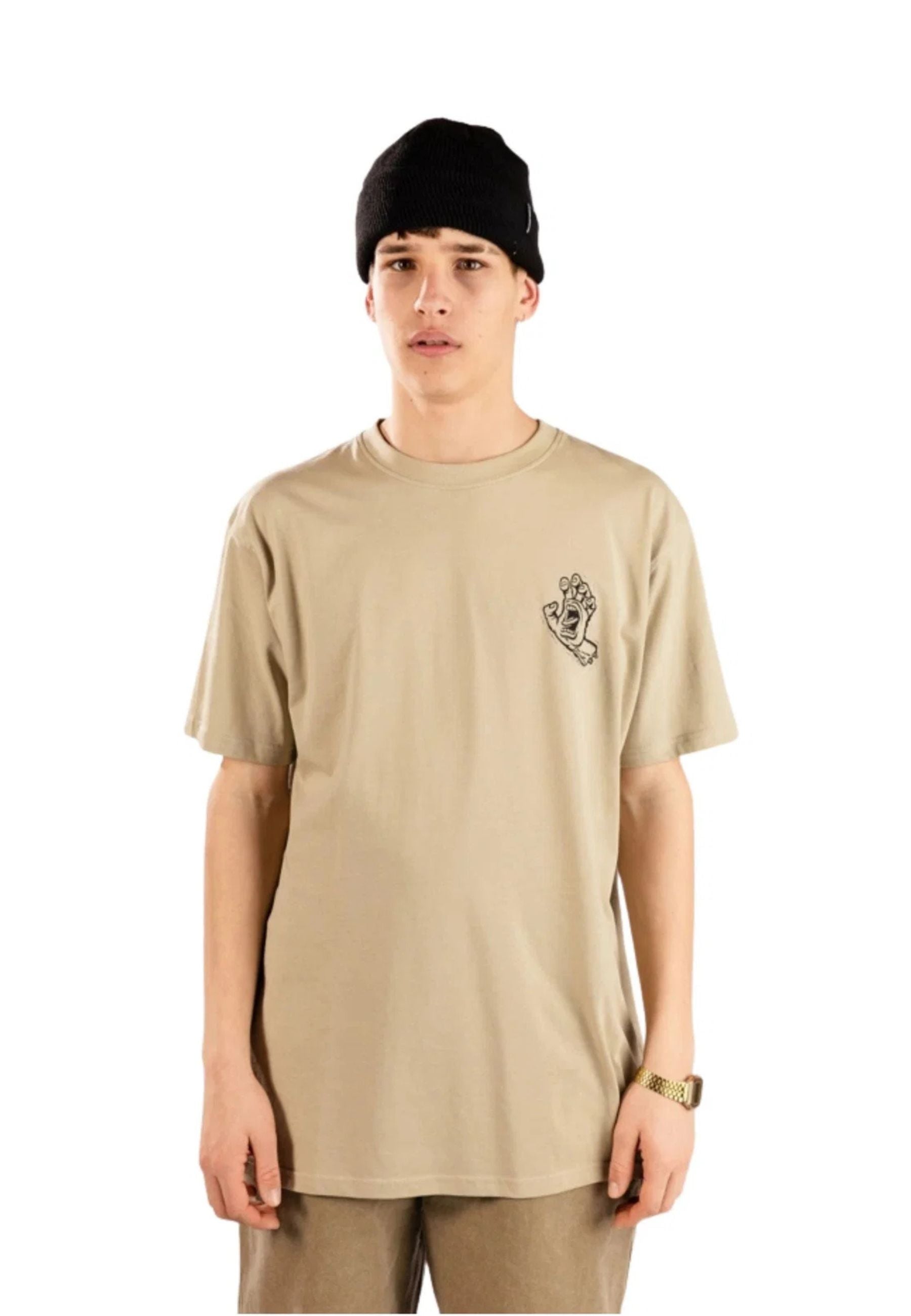 CAMISETA SANTA CRUZ BEIGE STAMPED SCREAMING HAND TEE