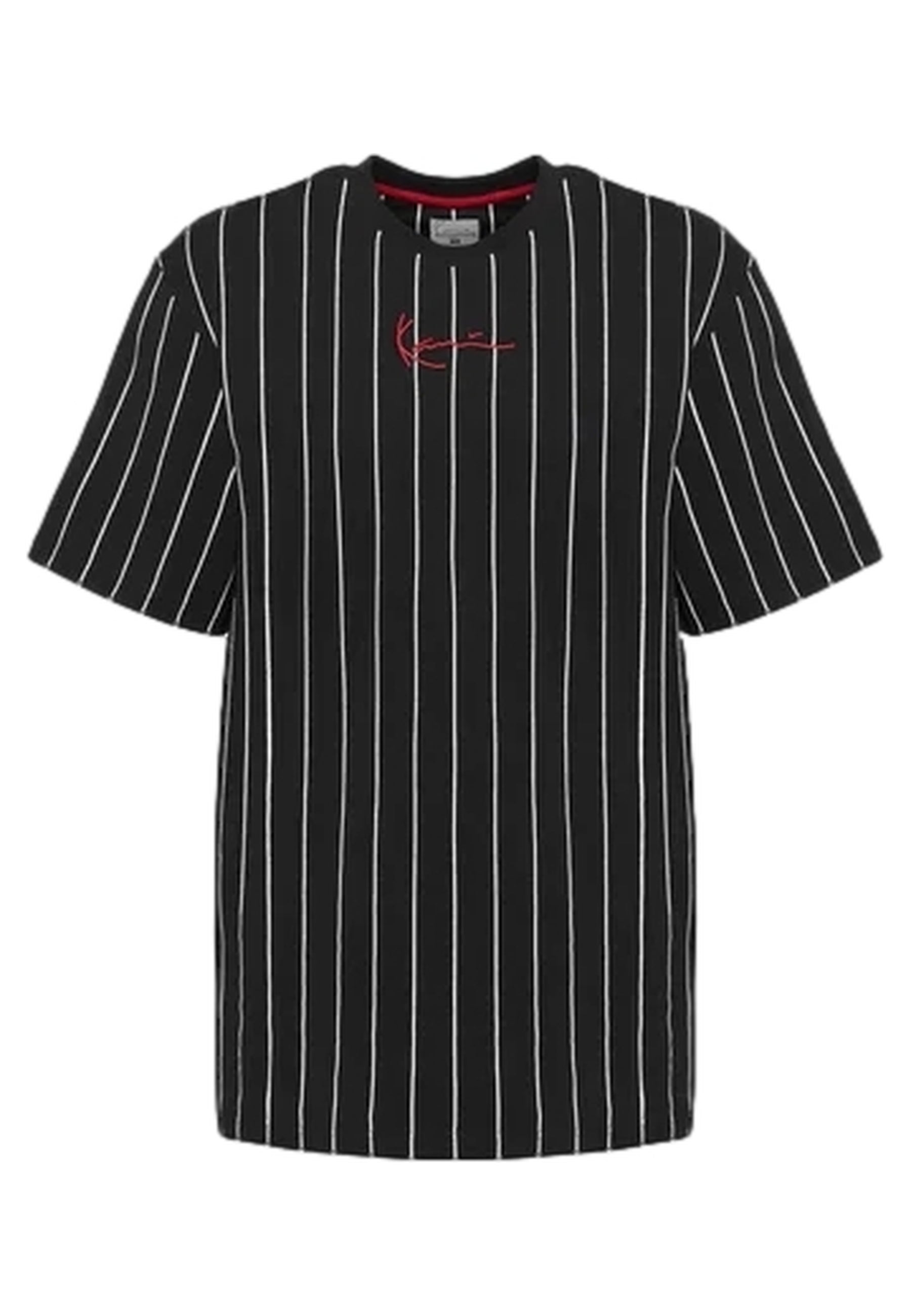 CAMISETA KARL KANI NEGRA SMALL SIGNATURE PINSTRIPE TEE