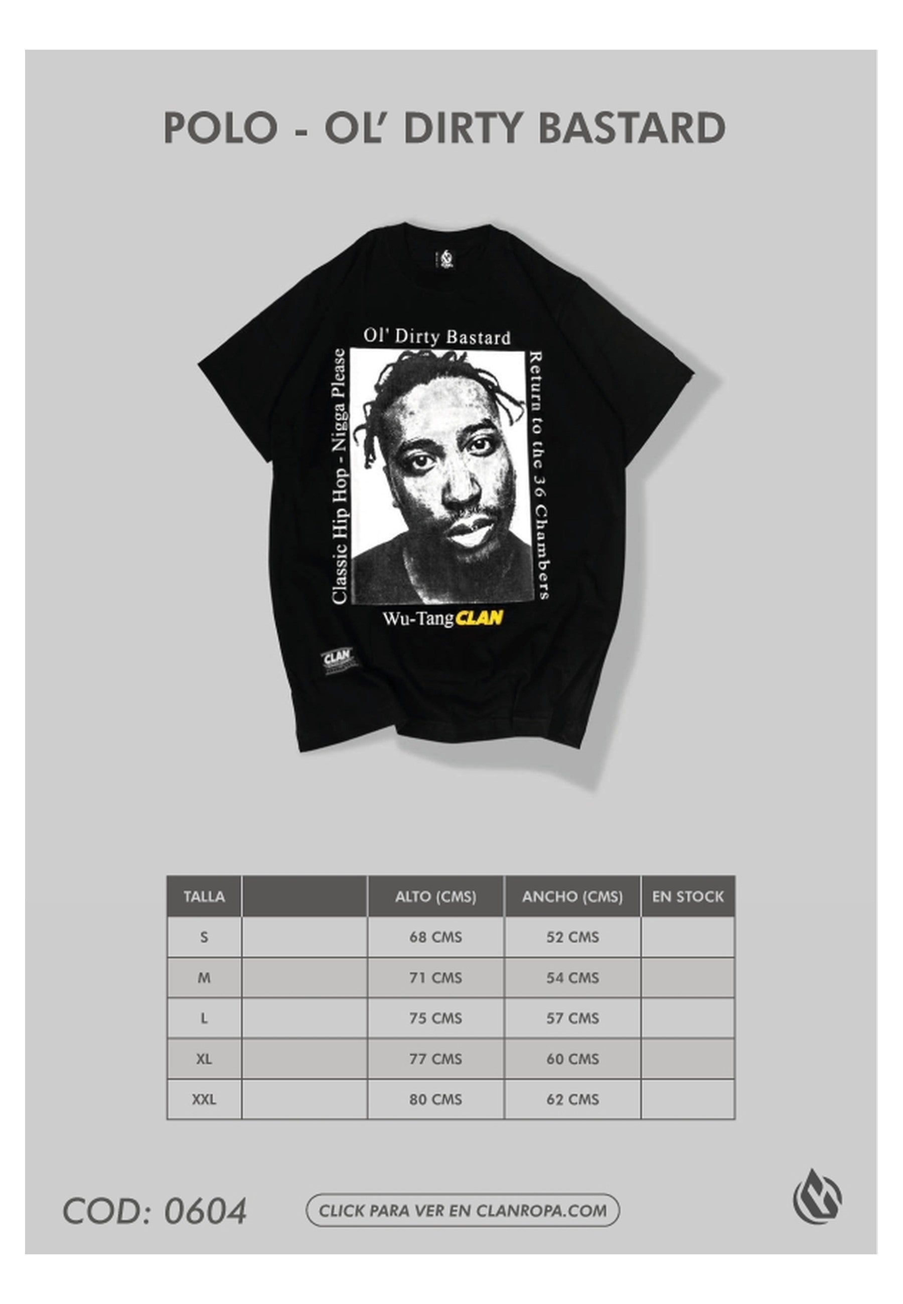 CAMISETA CLAN NEGRA OL´DIRTY BASTARD