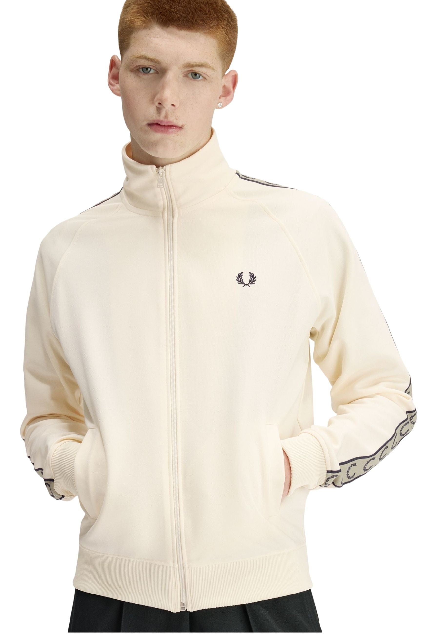 CHAQUETA FRED PERRY CRUDA CONTRAST TAPE TRACK JACKET