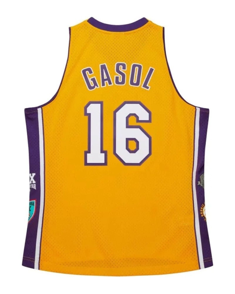 camiseta Mitchell & Ness Los Angeles Lakers NBA Pau Gasol 16 Swingman Jersey amarilla - vista 2