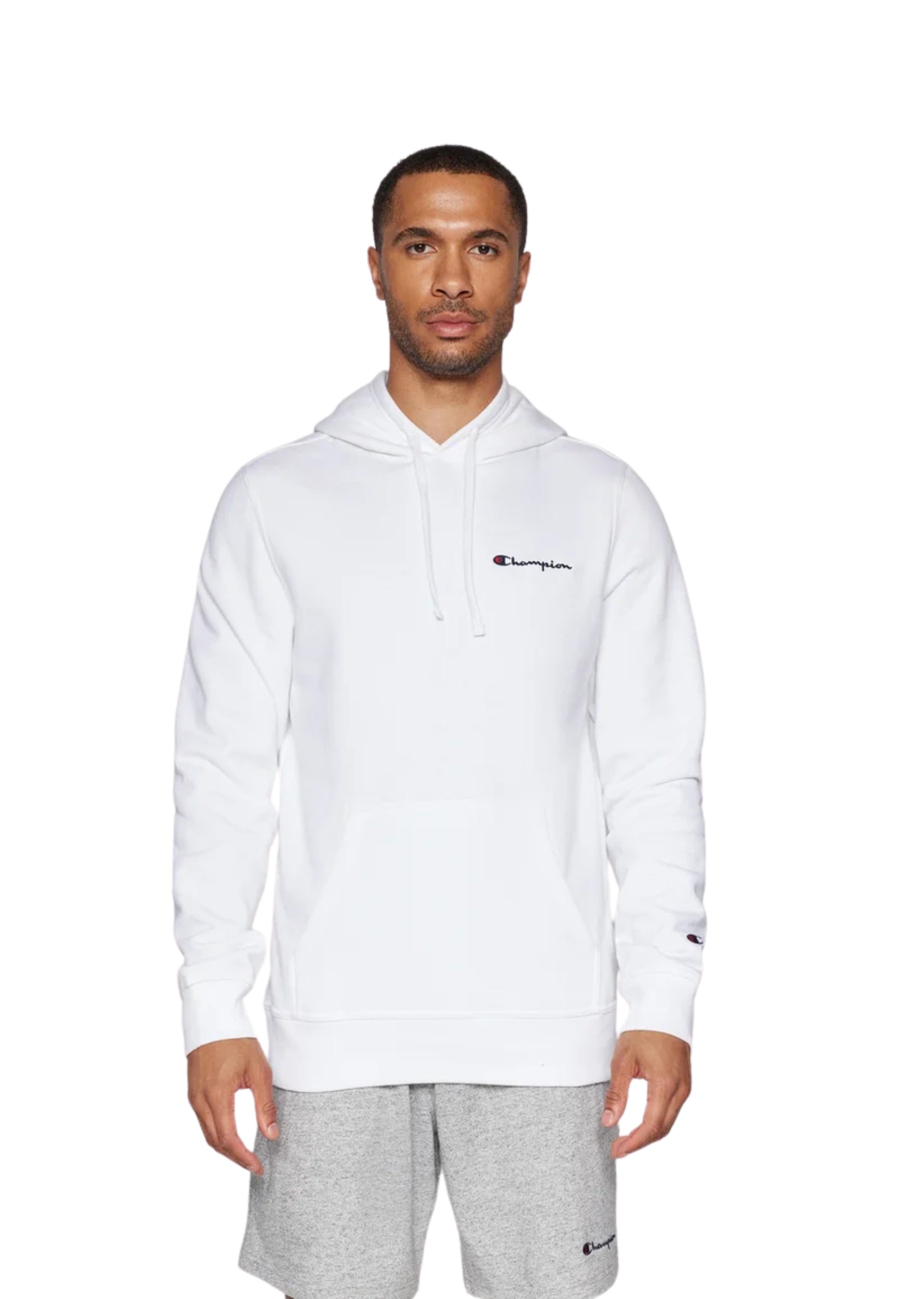 SUDADERA CHAMPION BLANCA SMALL EMBROIDERED LOGO HOODIE