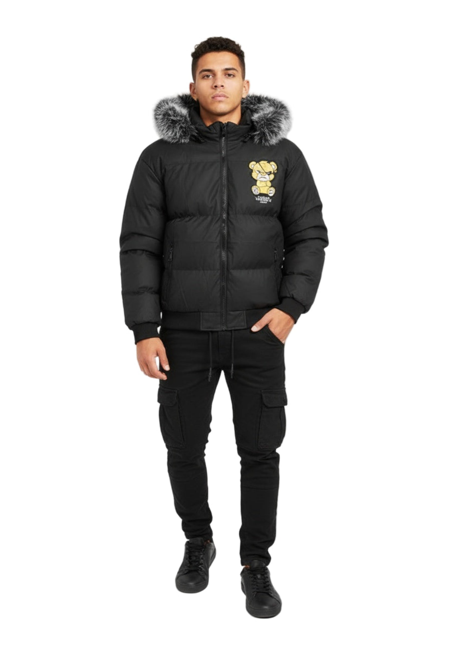 CAZADORA NEGRA/AMARILLA PIRATE BEAR COACH JACKET