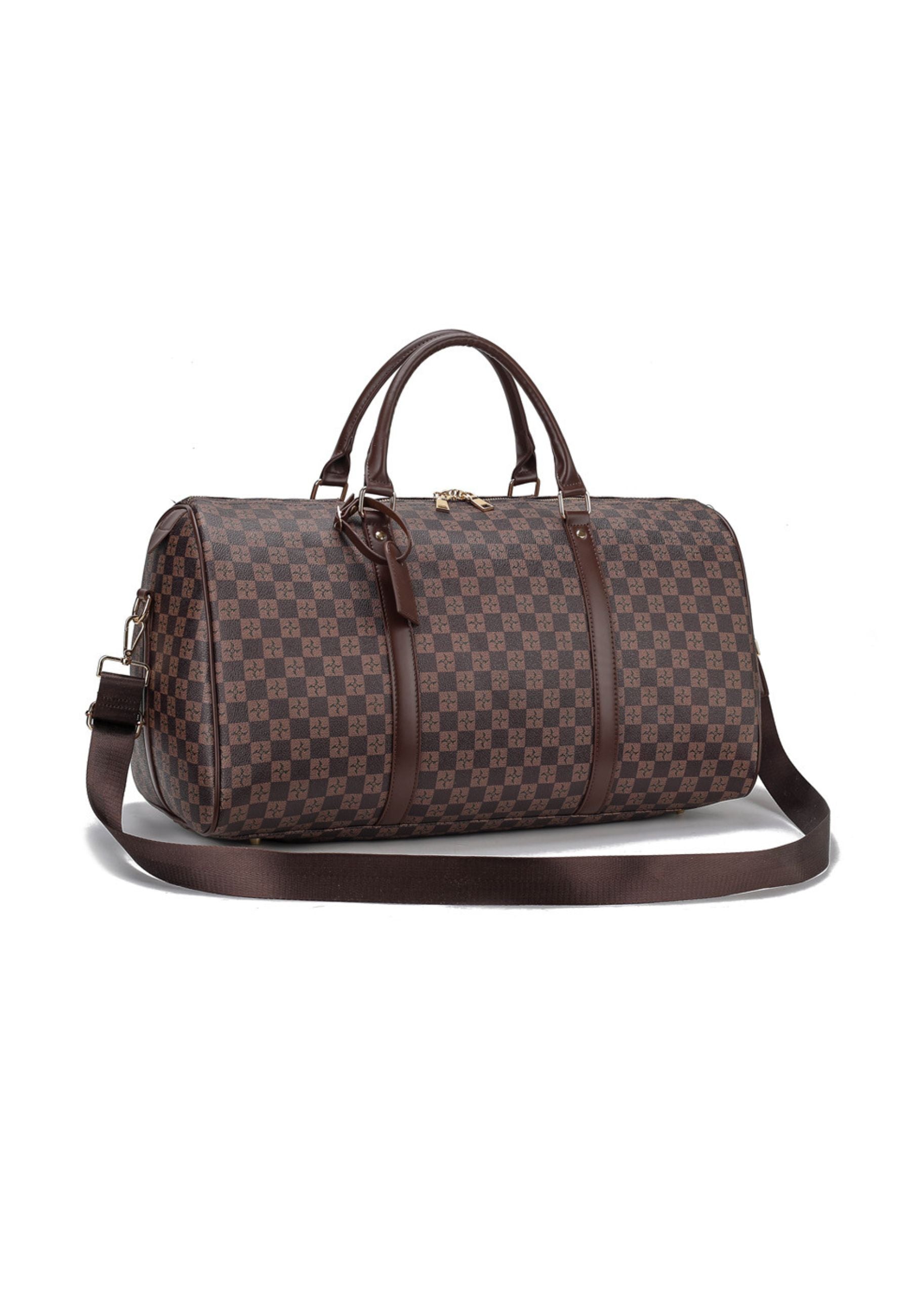 BOLSA DE DEPORTE OVER STREET MARRON DAMERO CLASSIC BARREL