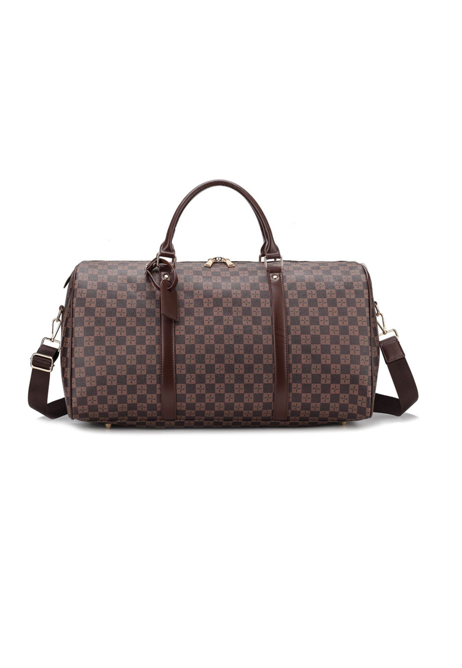 BOLSA DE DEPORTE OVER STREET MARRON DAMERO CLASSIC BARREL