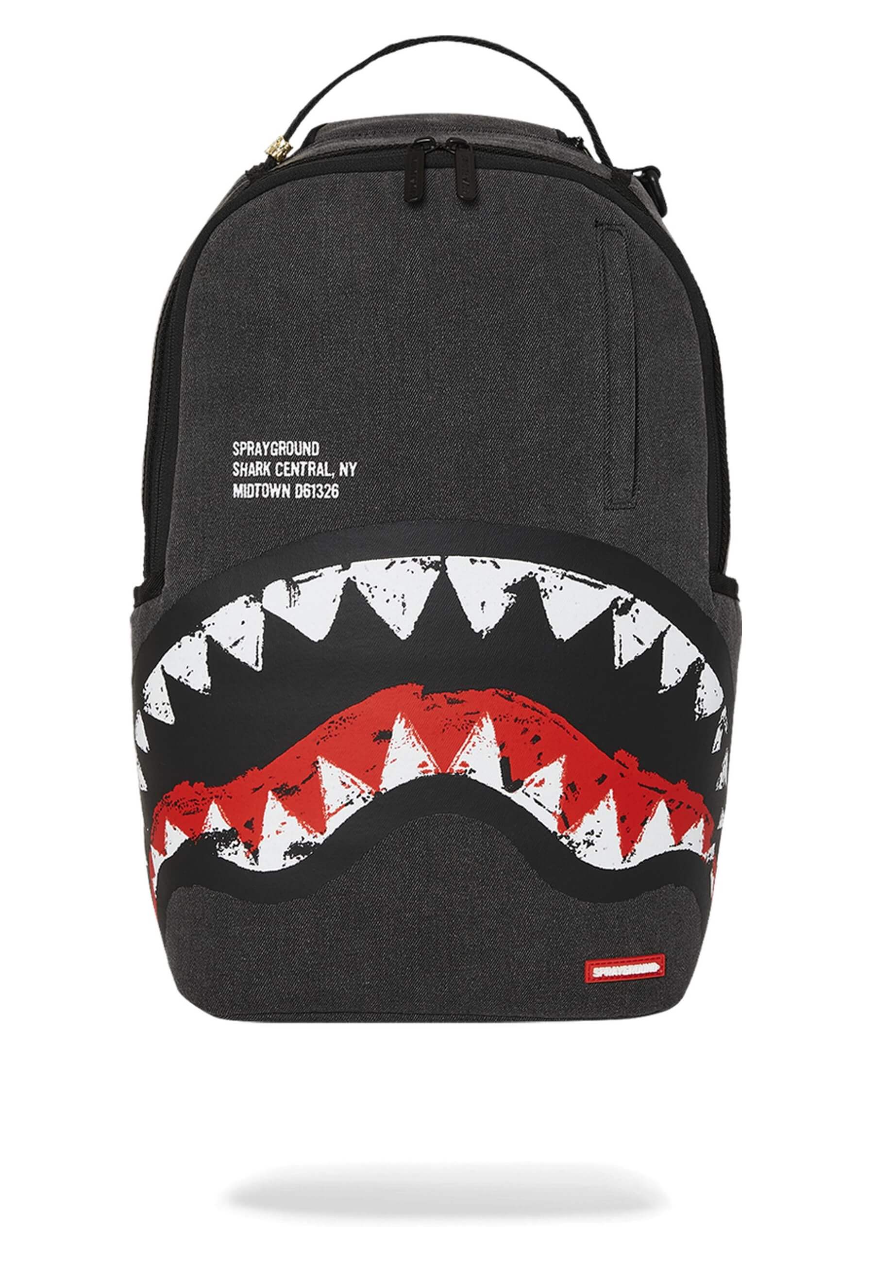 MOCHILA SPRAYGROUND NEGRA SHARK CENTRAL PAINTED DLXS BACKPACK