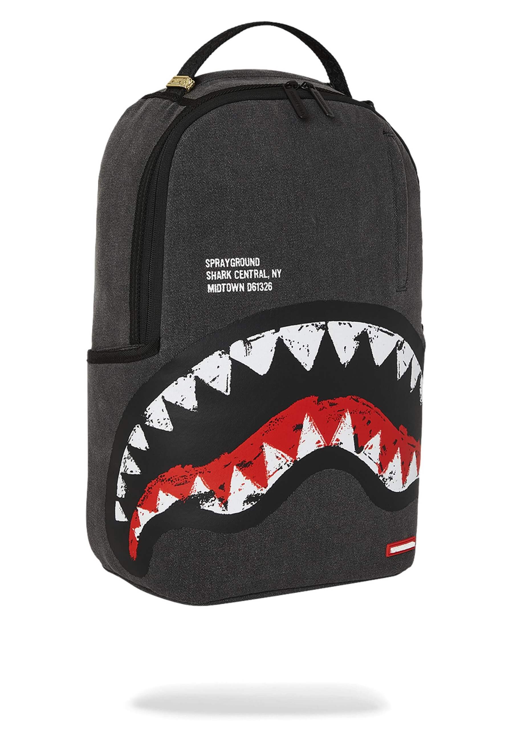 MOCHILA SPRAYGROUND NEGRA SHARK CENTRAL PAINTED DLXS BACKPACK