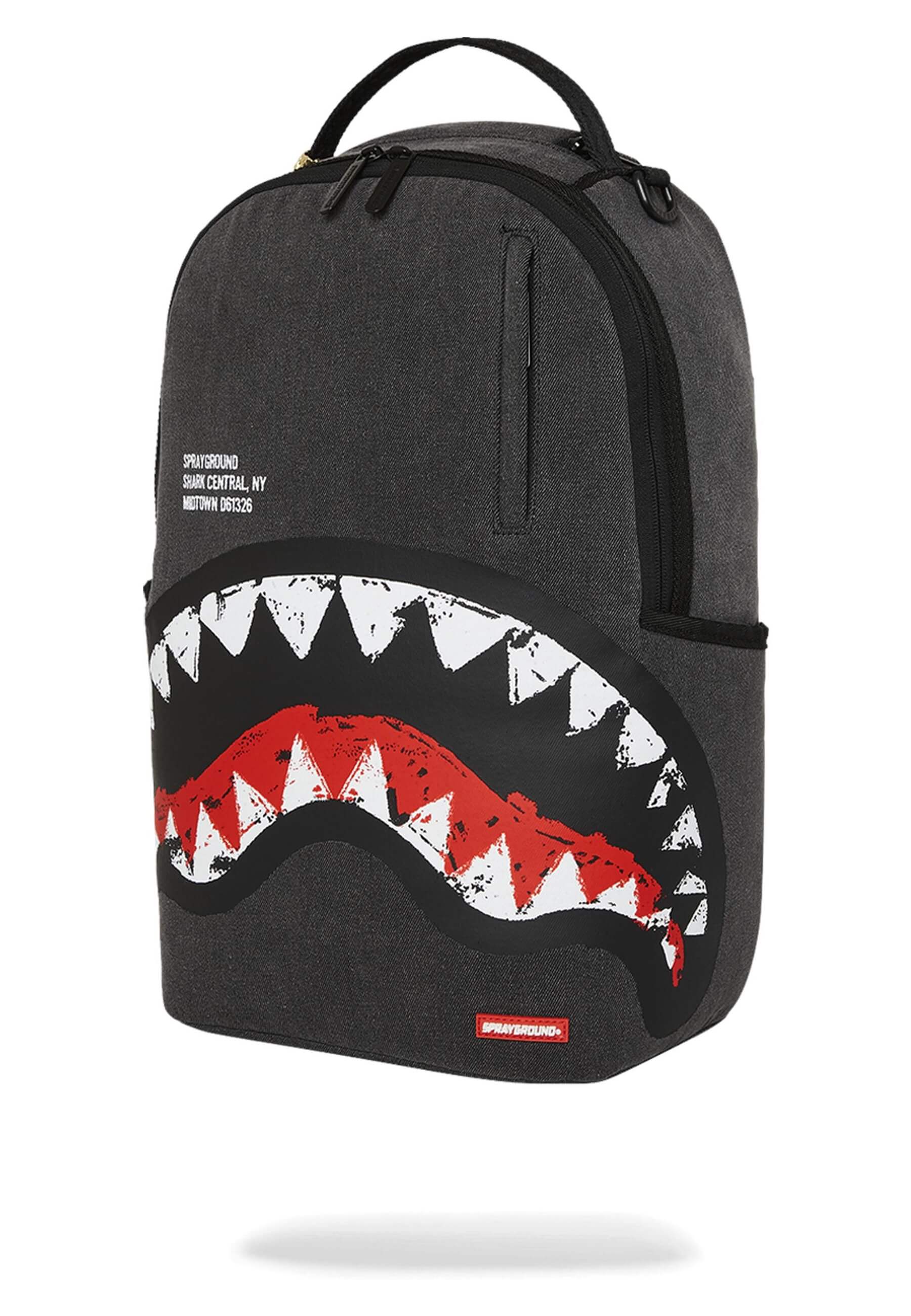 MOCHILA SPRAYGROUND NEGRA SHARK CENTRAL PAINTED DLXS BACKPACK