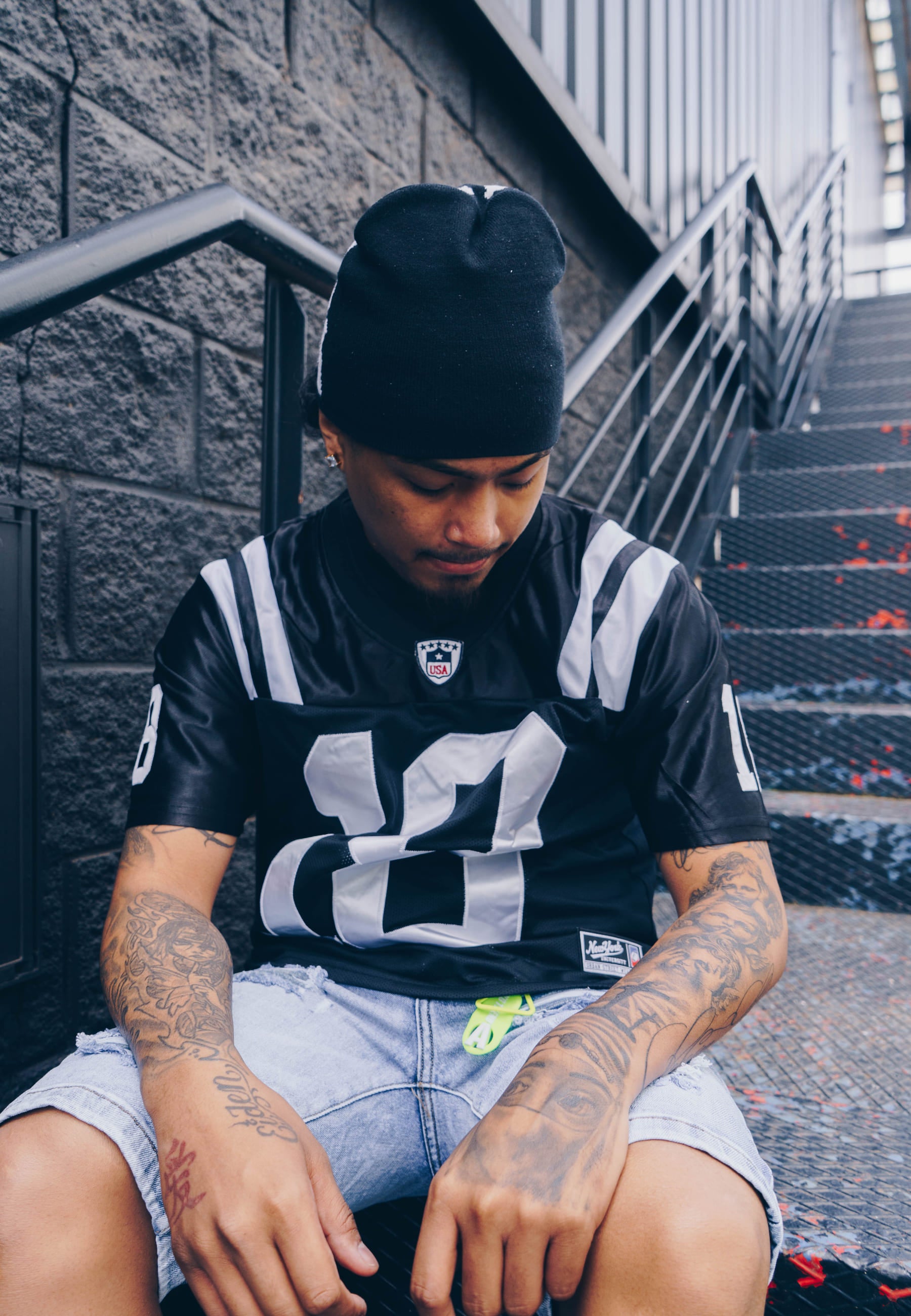 CAMISETA AREA ZERO NEGRA 18 MANNING NFL JERSEY