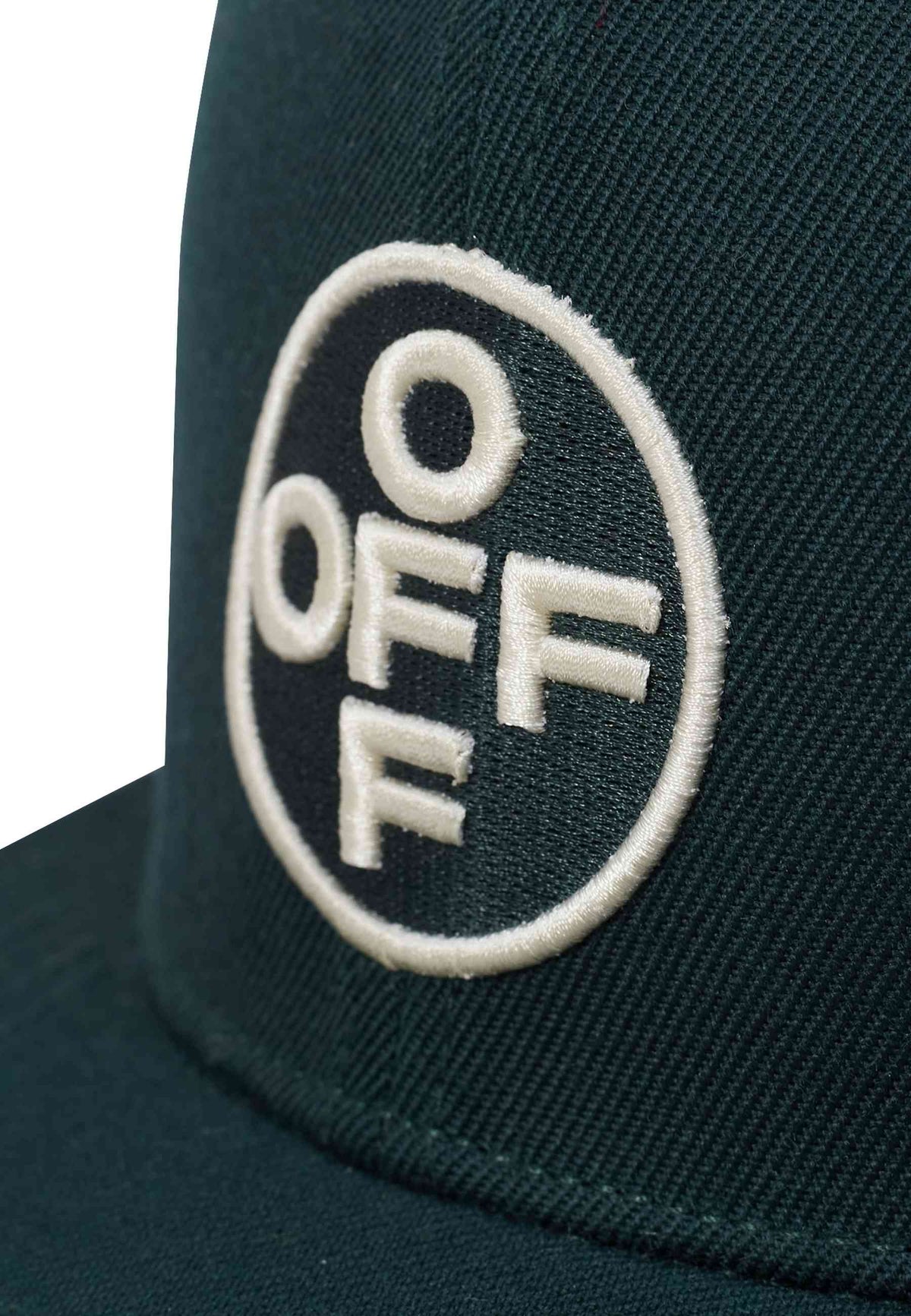 L/AB c/o Off-White GREEN EMBROIDERED FLAT BRIM TWILL CAP