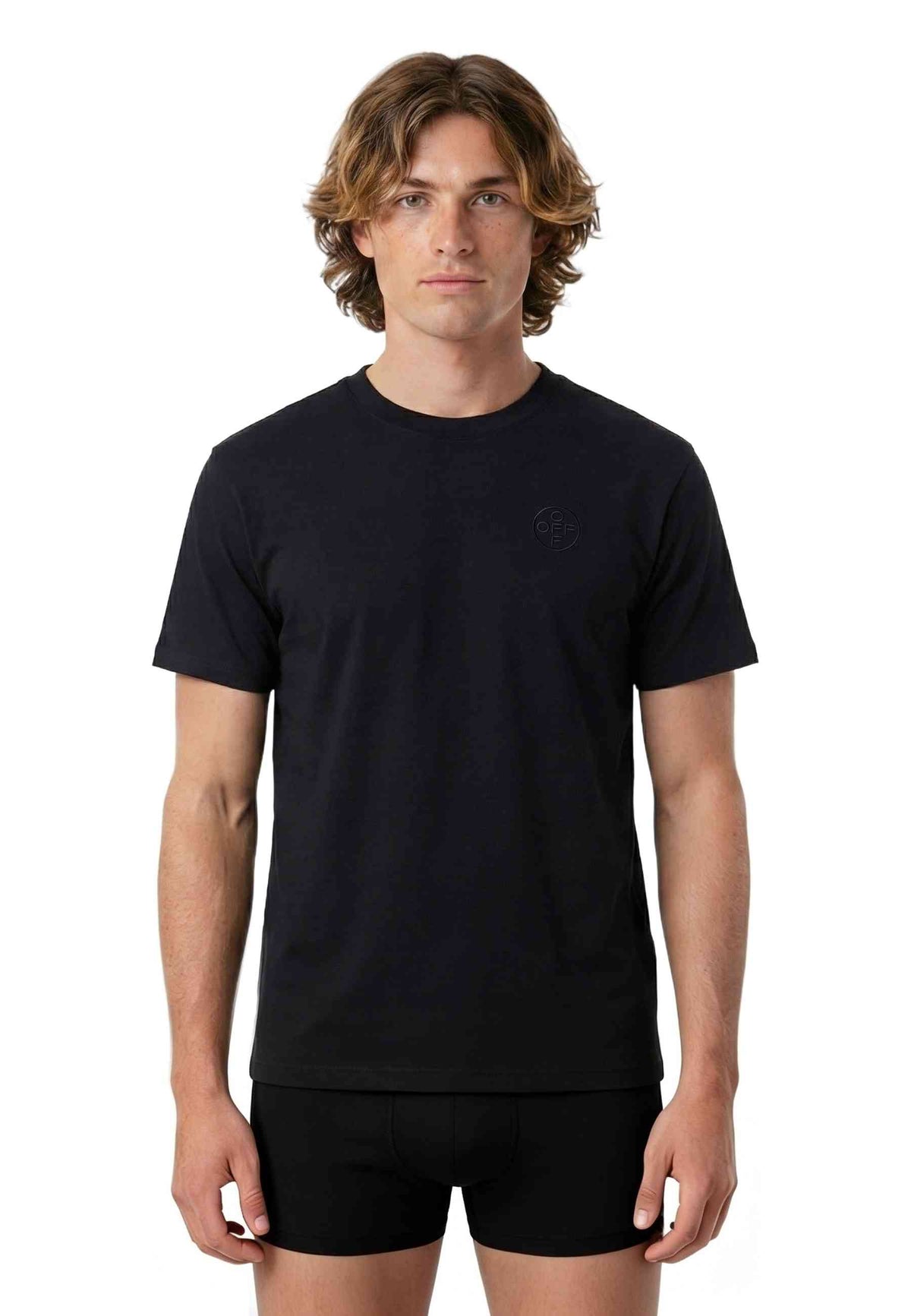 L/AB c/o Off-White BLACK CHEST LOGO CLASSIC CREW UNDERSHIRT