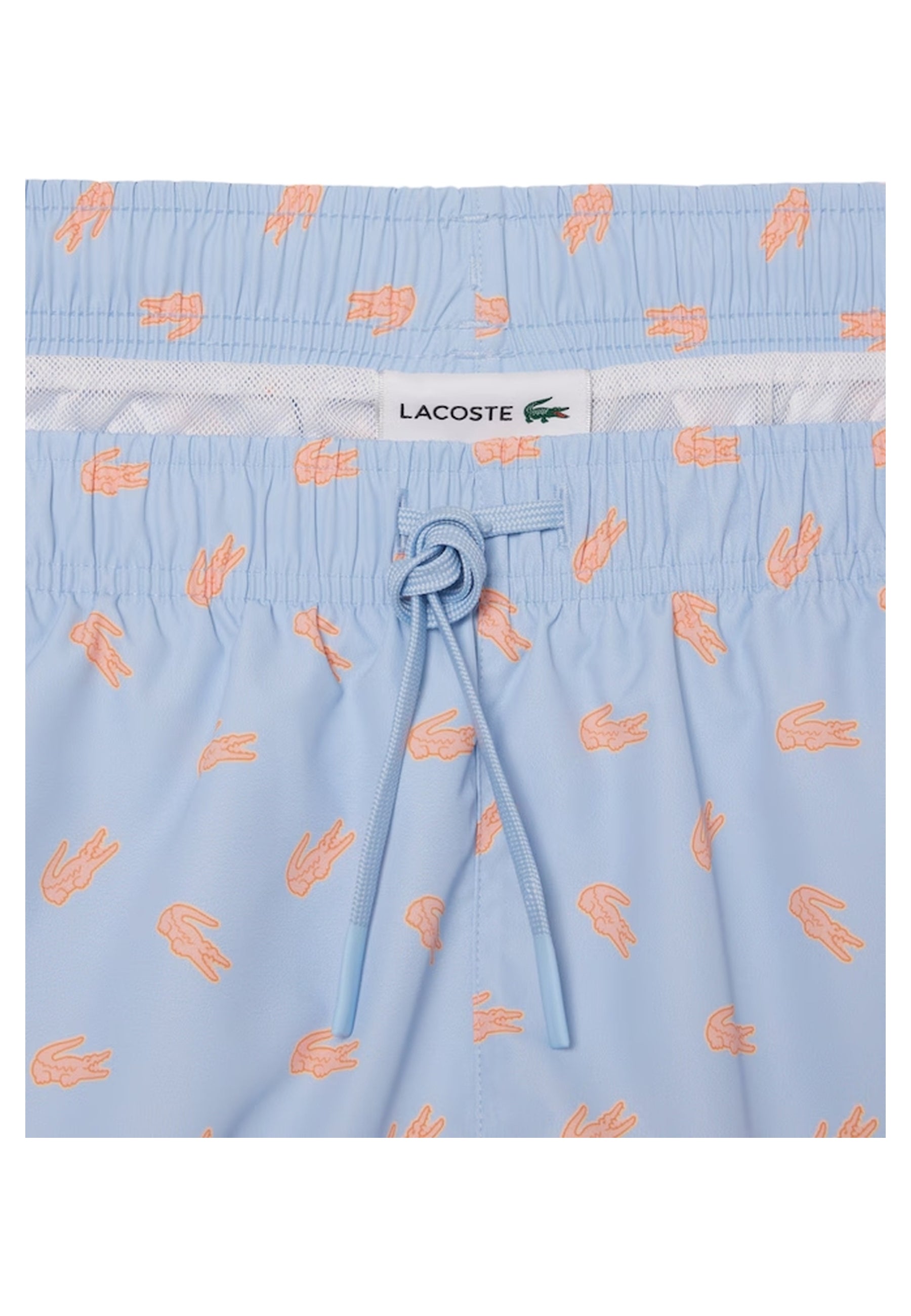 BAÑADOR LACOSTE CELESTE FULL CROCOS SWIMSHORT
