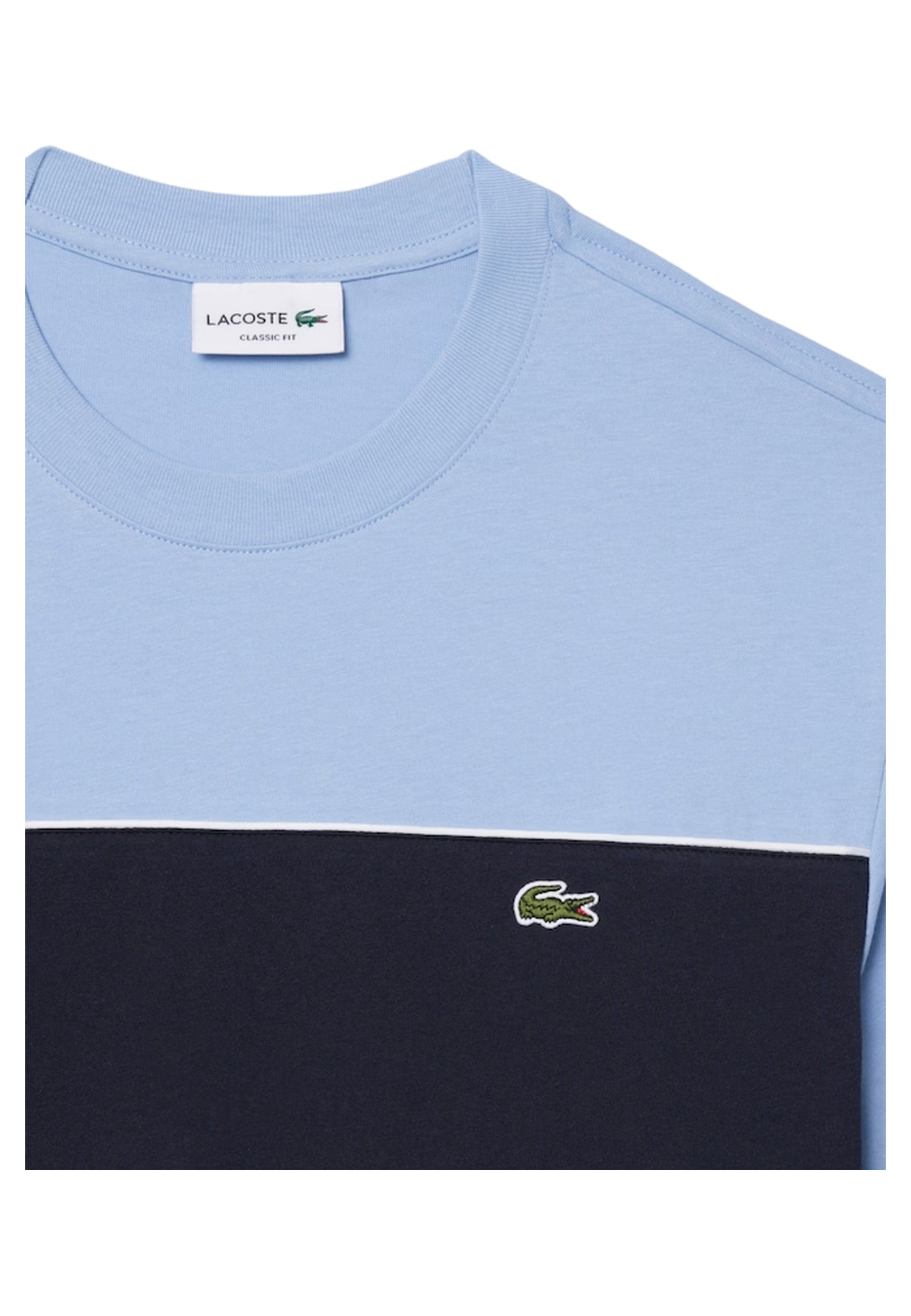 CAMISETA LACOSTE CELESTE COTTON COLOUR BLOCK TEE