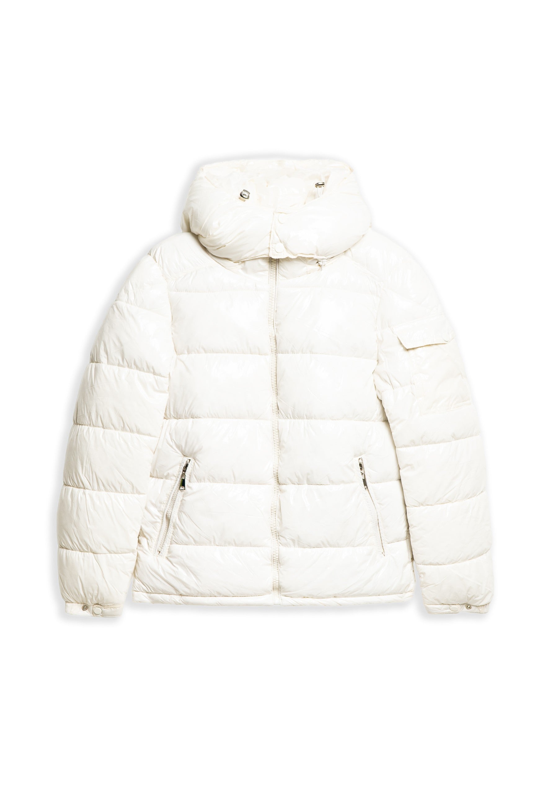 ABRIGO BLANCO SATIN PADDED JACKET
