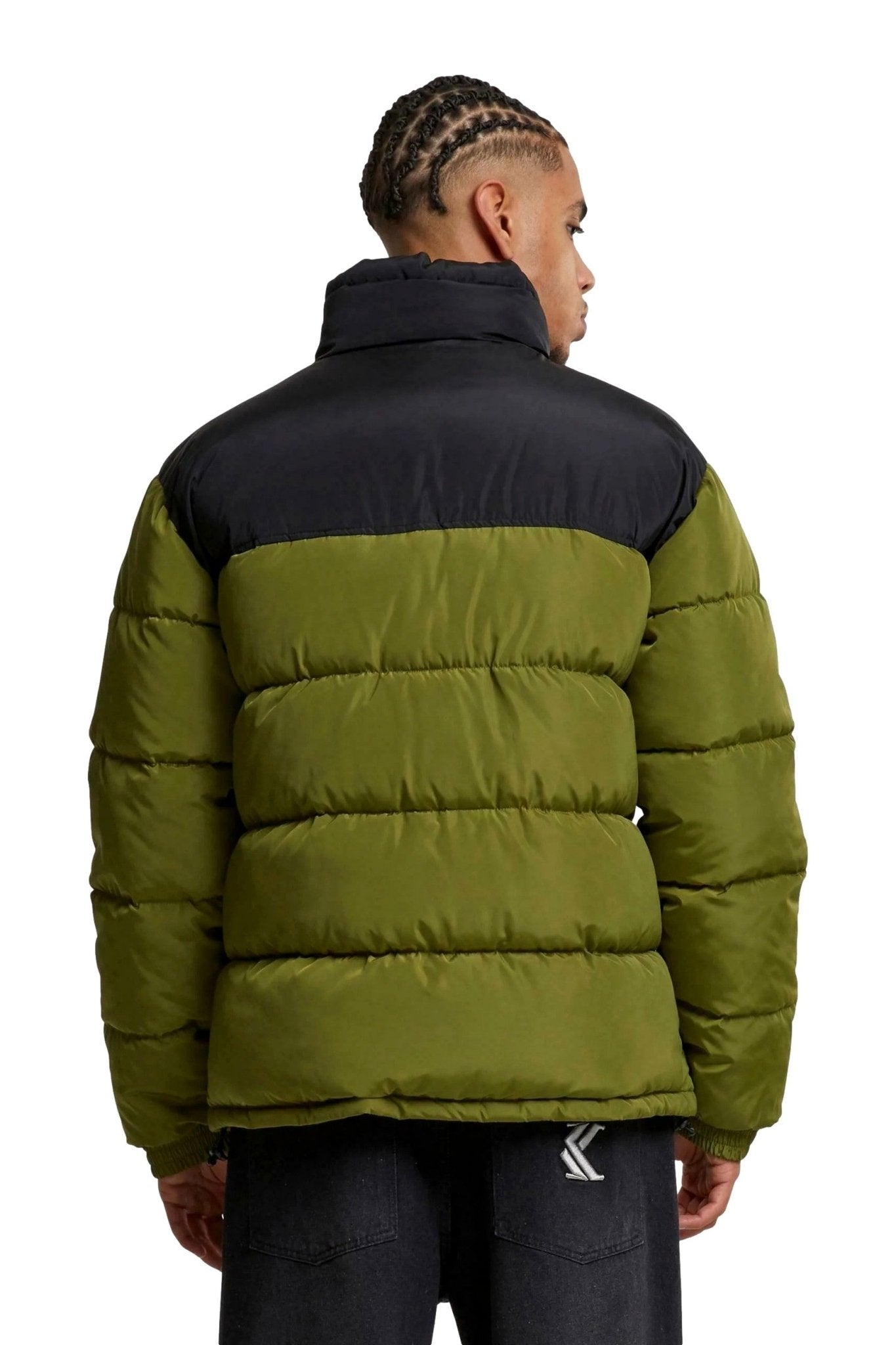ABRIGO KARL KANI VERDE COMBINADO RETRO ESSENTIAL PUFFER JACKET - AREA ZERO
