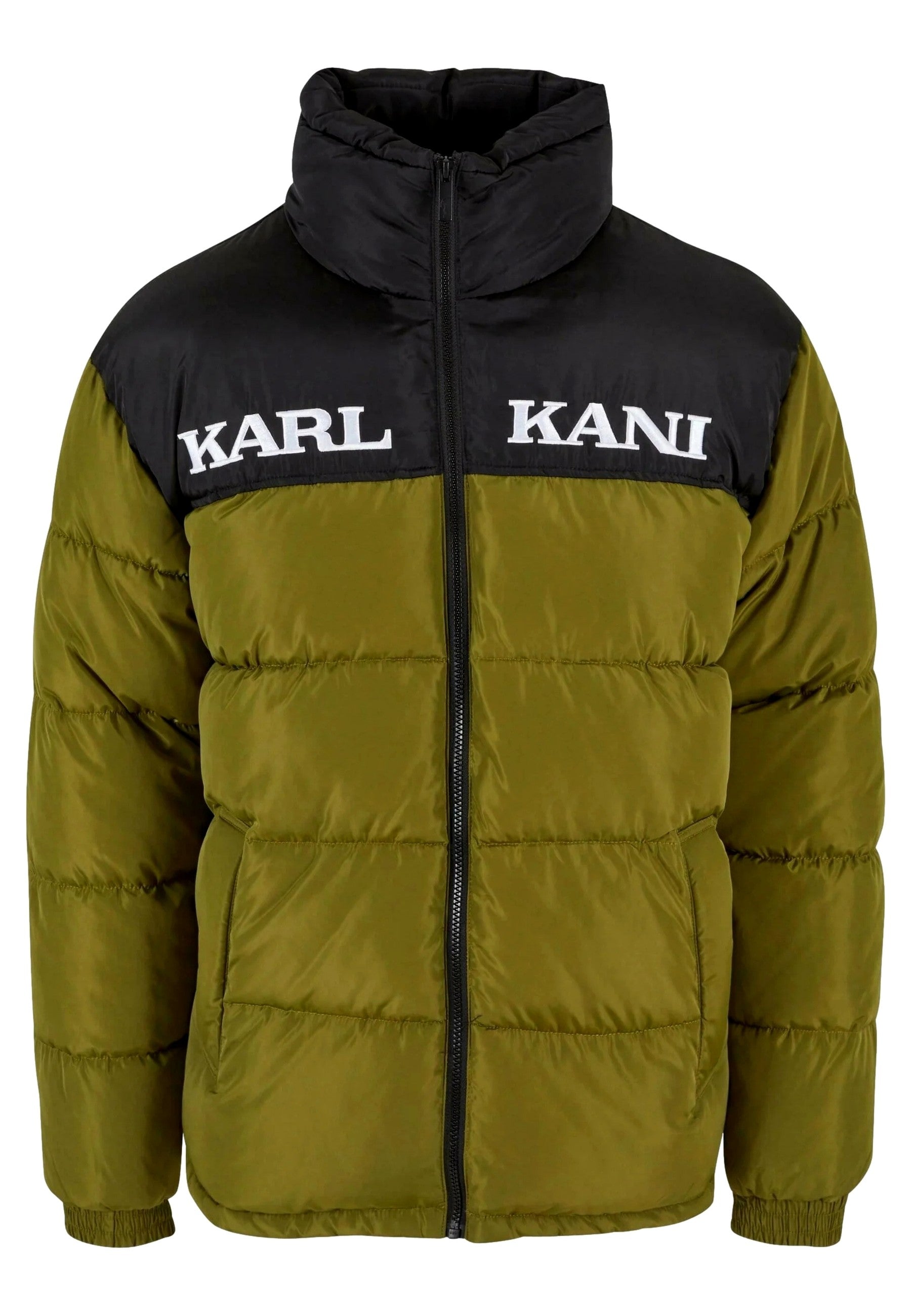 ABRIGO KARL KANI VERDE COMBINADO RETRO ESSENTIAL PUFFER JACKET