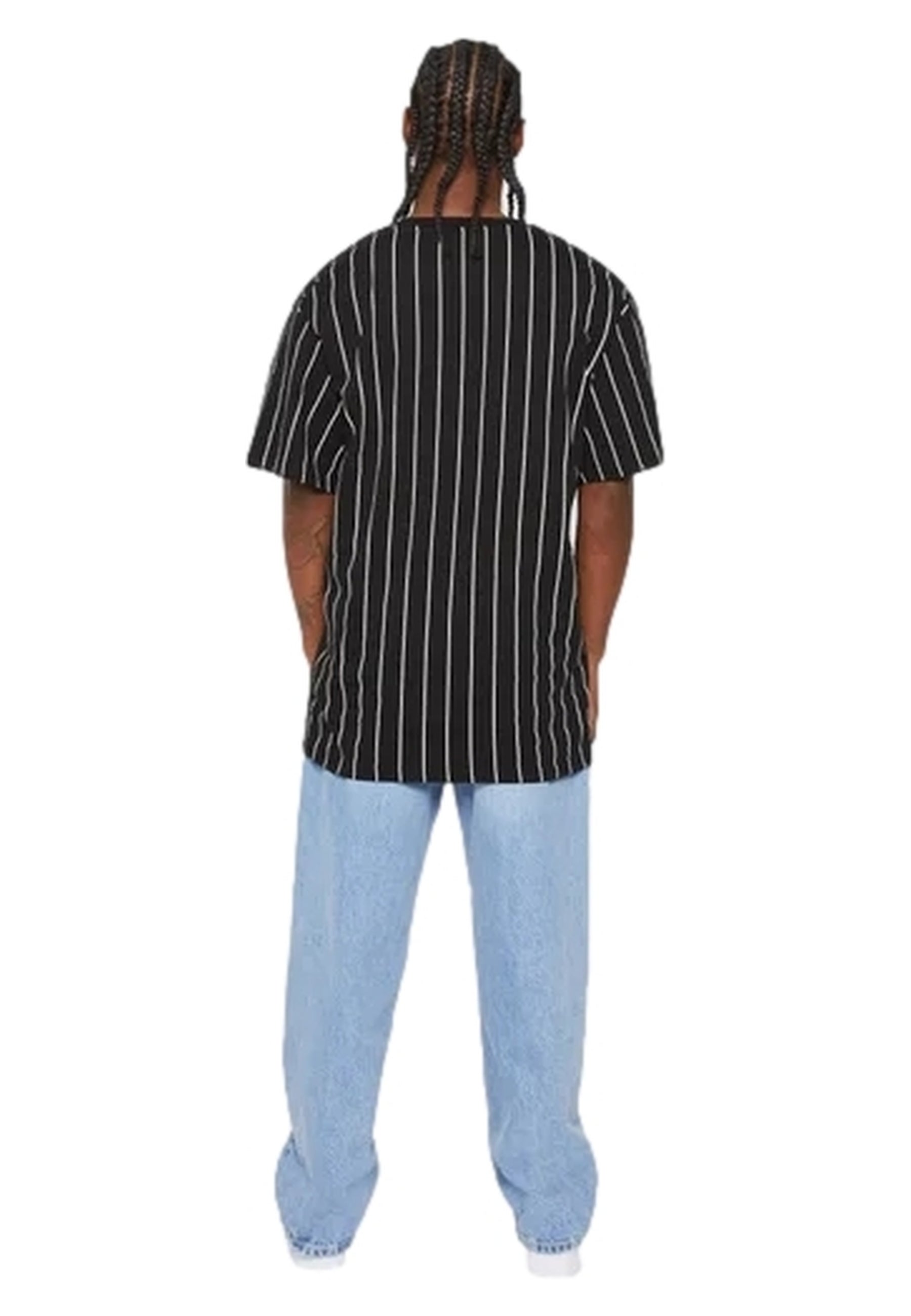 CAMISETA KARL KANI NEGRA SMALL SIGNATURE PINSTRIPE TEE