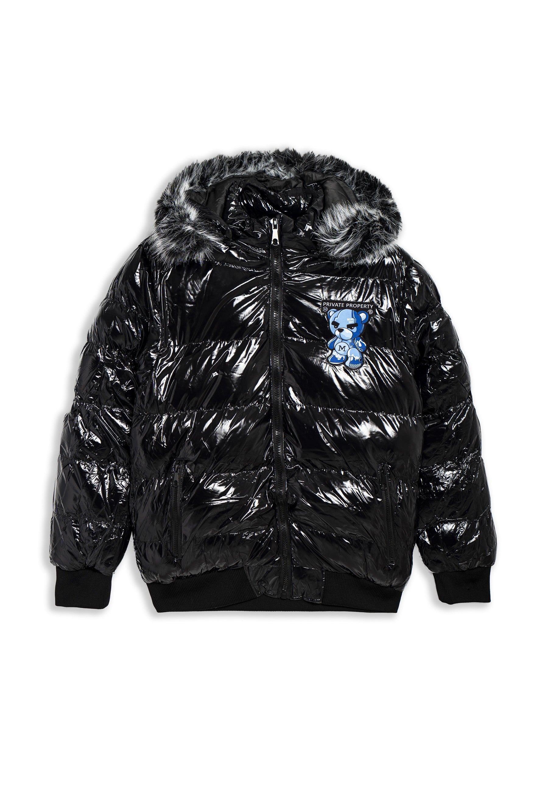 CAZADORA AREA ZERO NEGRA/AZUL PRIVATE PROPERTY BEAR PUFFY JACKET
