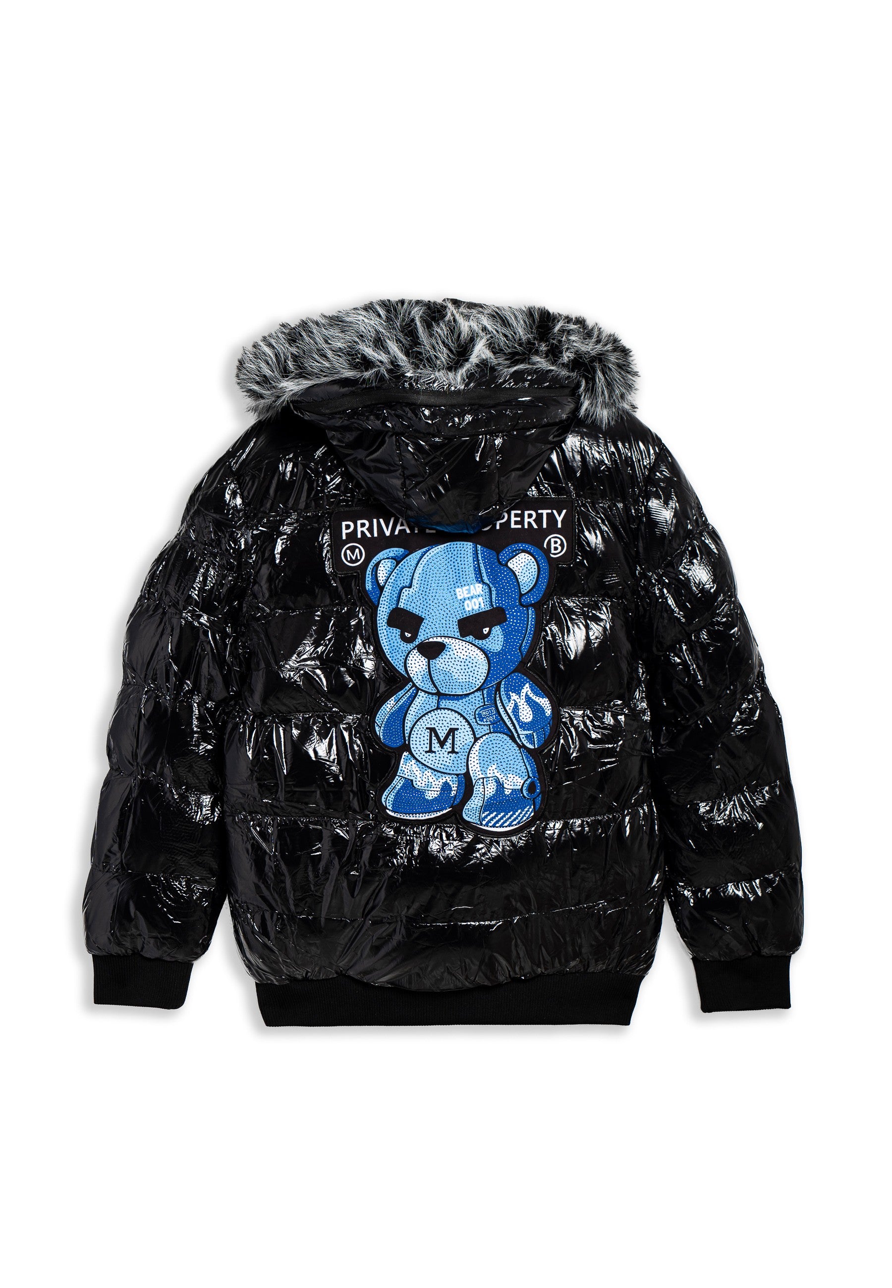 CAZADORA AREA ZERO NEGRA/AZUL PRIVATE PROPERTY BEAR PUFFY JACKET