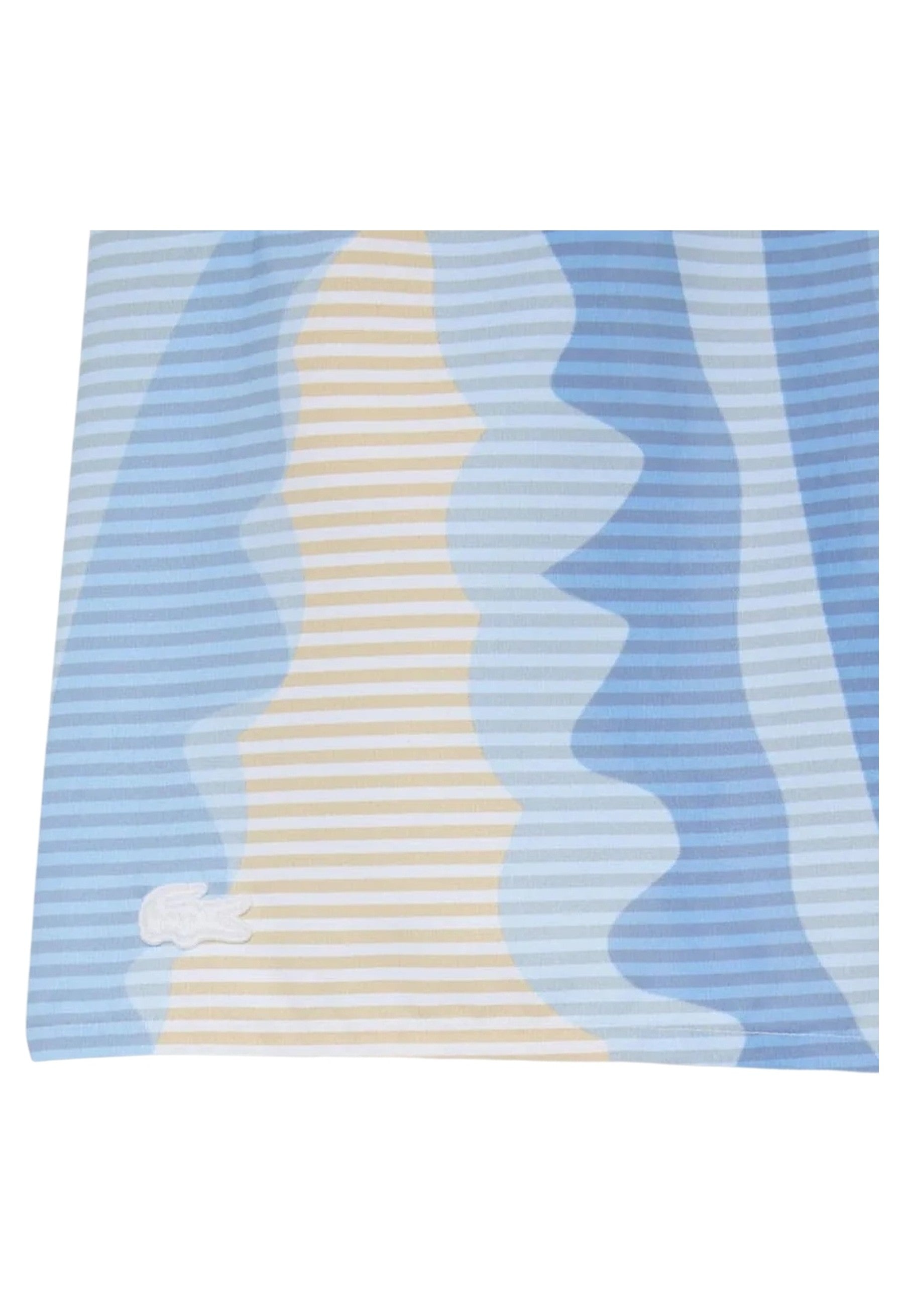 BAÑADOR LACOSTE BEIGE STRIPPED CROCO SWIMSHORT