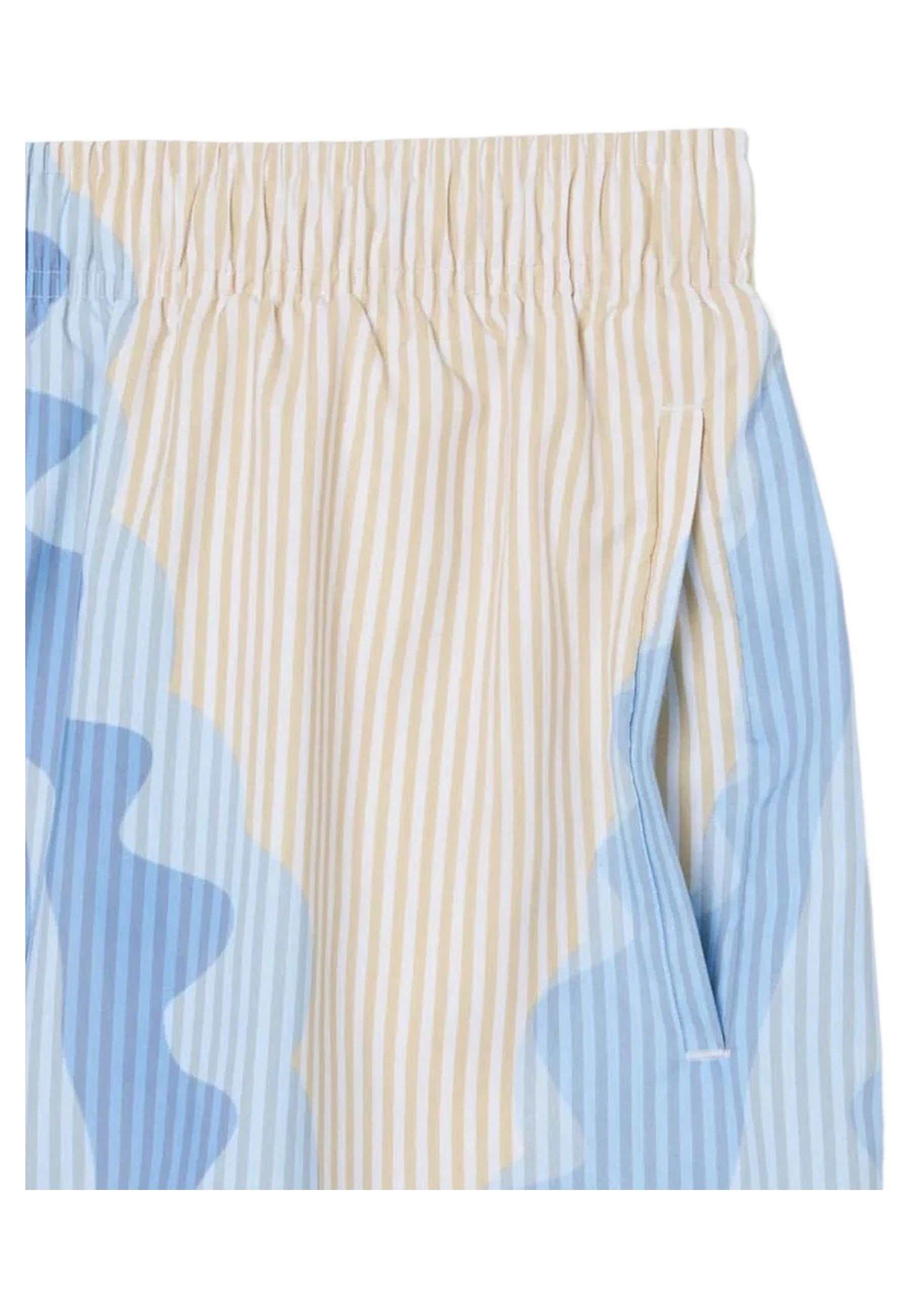 BAÑADOR LACOSTE BEIGE STRIPPED CROCO SWIMSHORT
