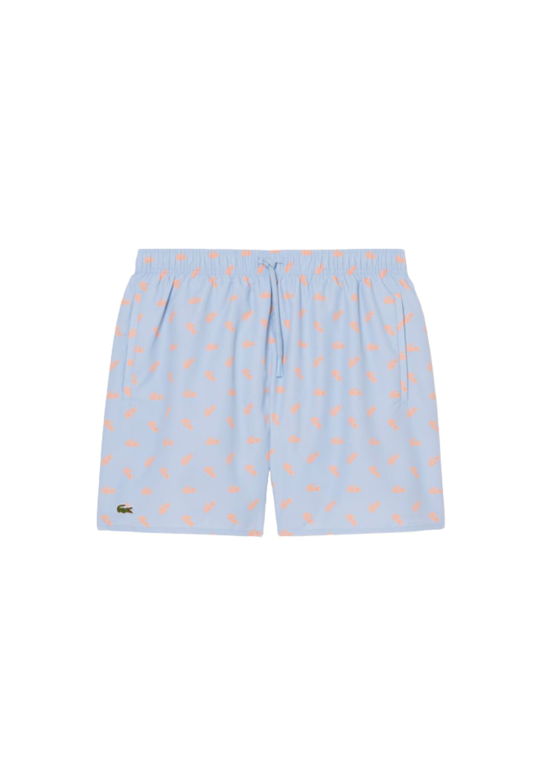 BAÑADOR LACOSTE CELESTE FULL CROCOS SWIMSHORT