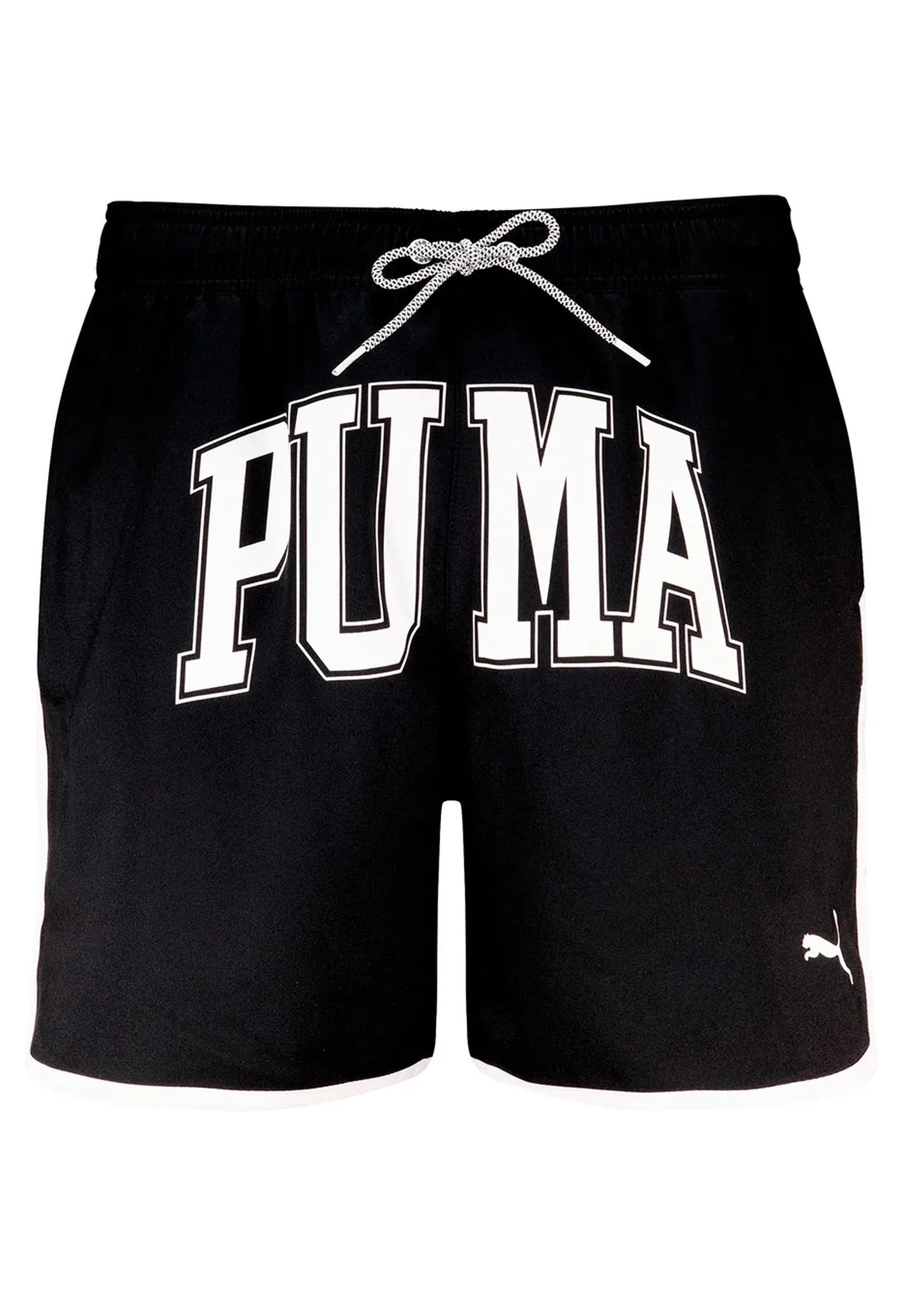 BAÑADOR PUMA NEGRO FRONT LOGO TRACK MID SHORT