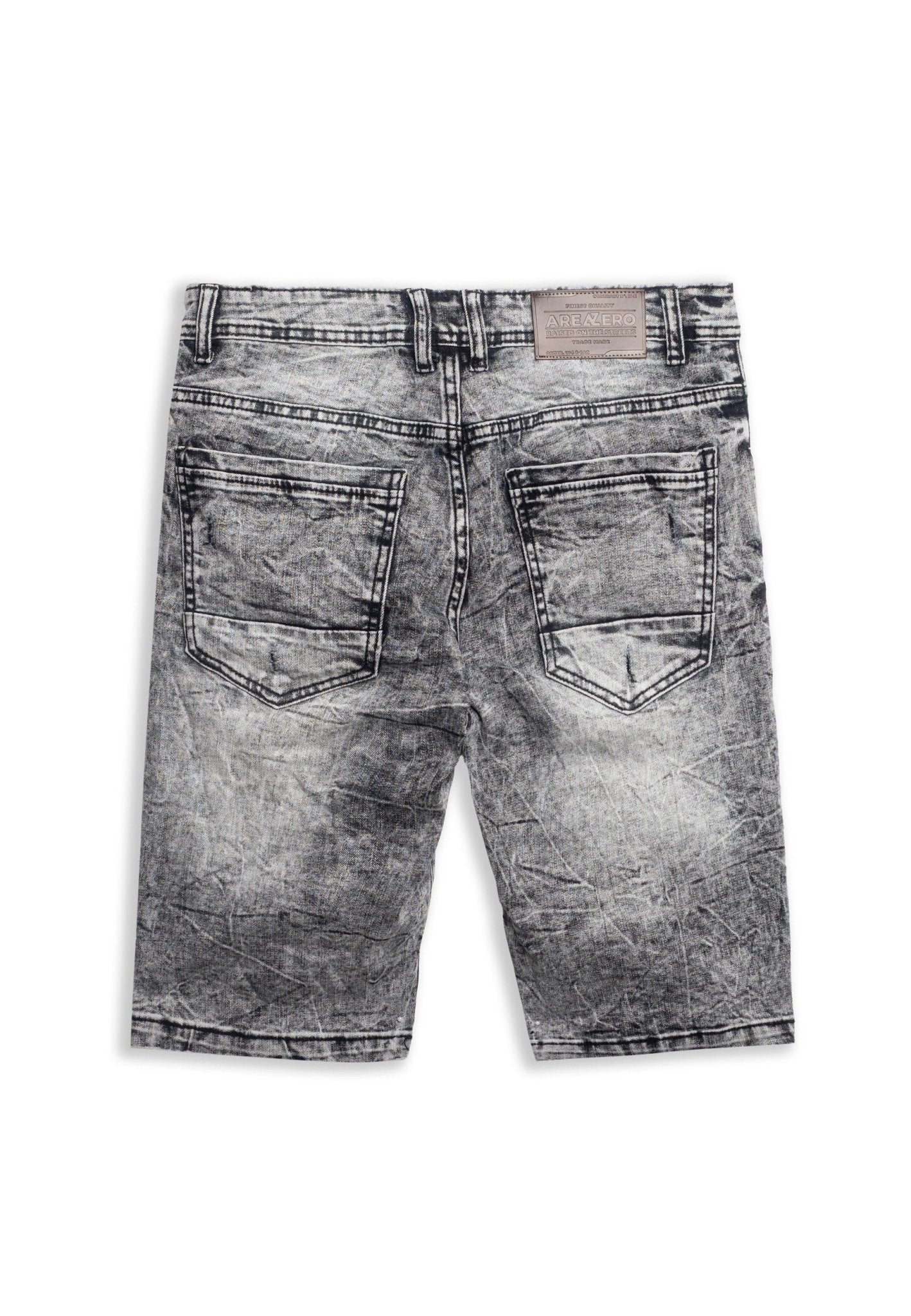 BARMUDA NEGRA GASTADA BLACK WAISTBAND SHORT - AREA ZERO