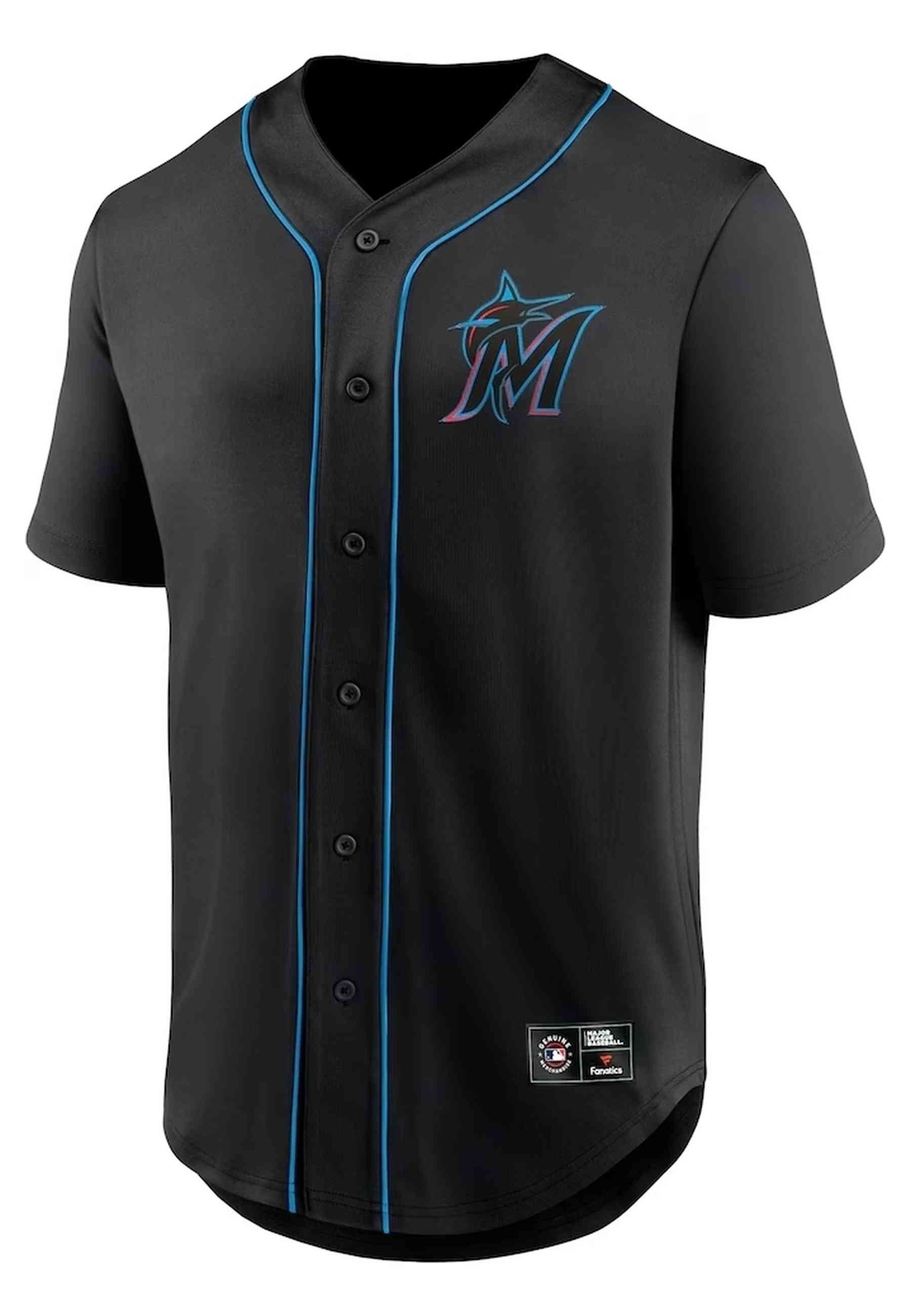 BEISBOLERA FANATIC NEGRA MIAMI MARLINS JERSEY