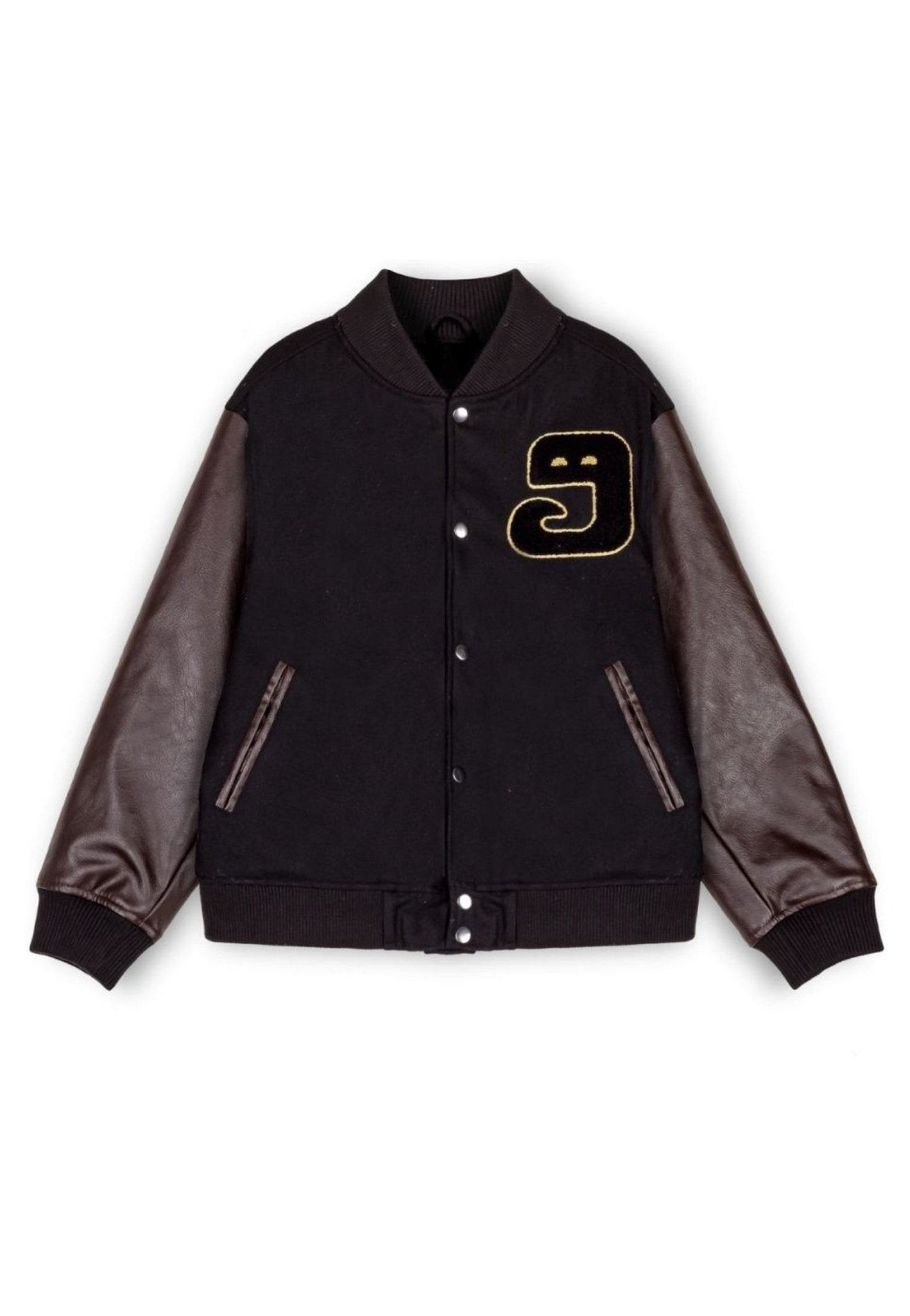 BEISBOLERA GRIMEY NEGRA LUST MANTRA WOOL BASEBALL JACKET - AREA ZERO