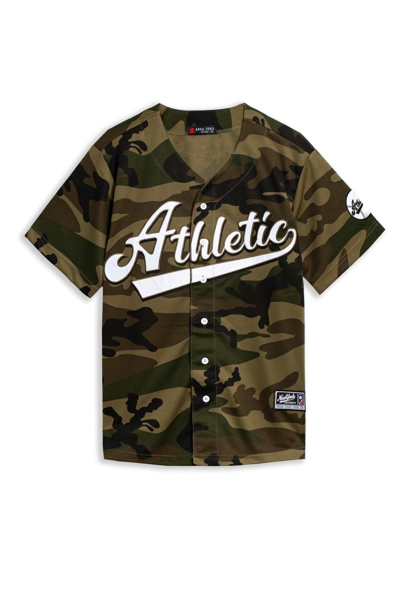BEISBOLERA VERDE CAMUFLAJE ATHLETIC BASEBALL JERSEY - AREA ZERO