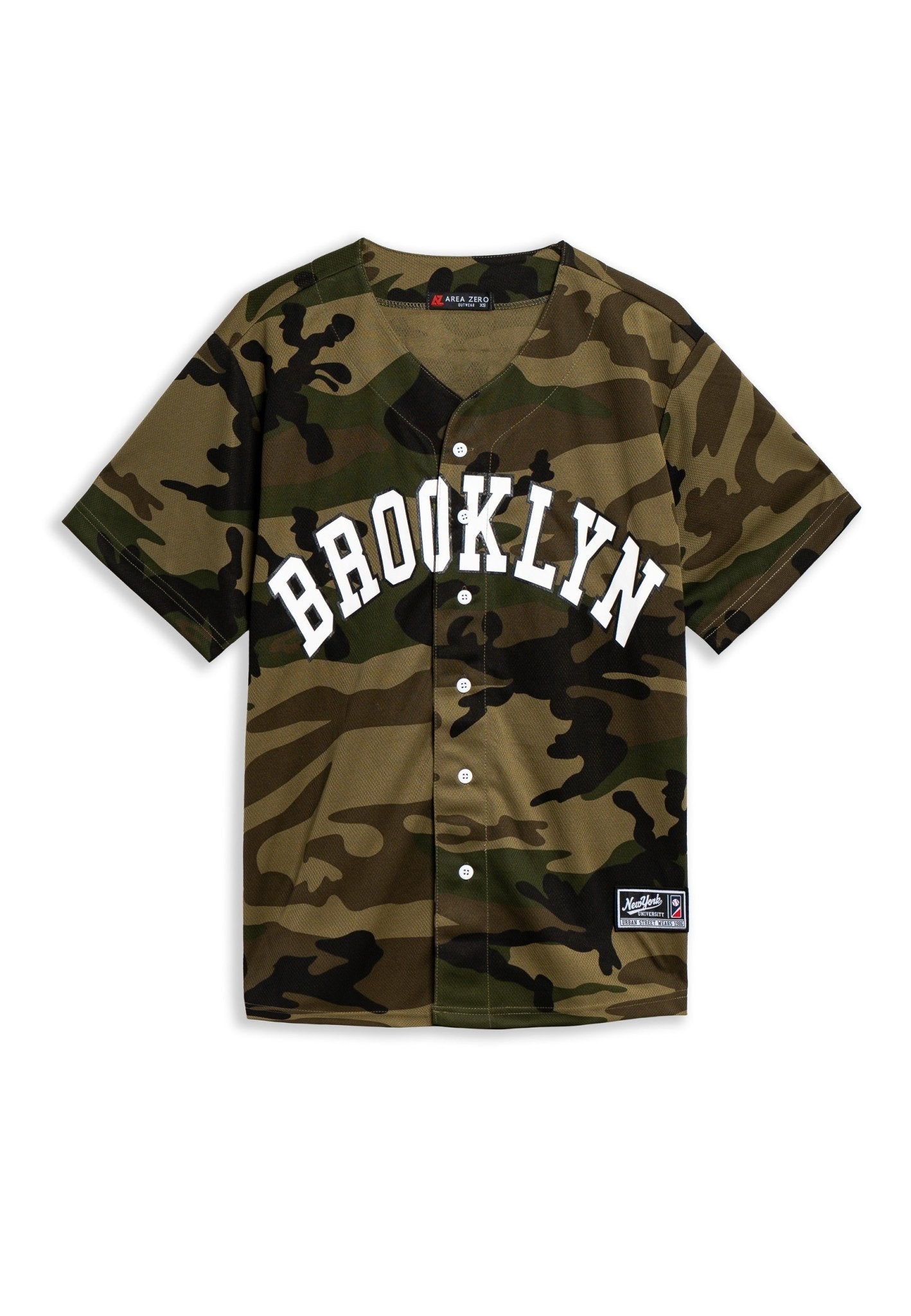 BEISBOLERA VERDE CAMUFLAJE BROOKLIN 42 BASEBALL JERSEY - AREA ZERO