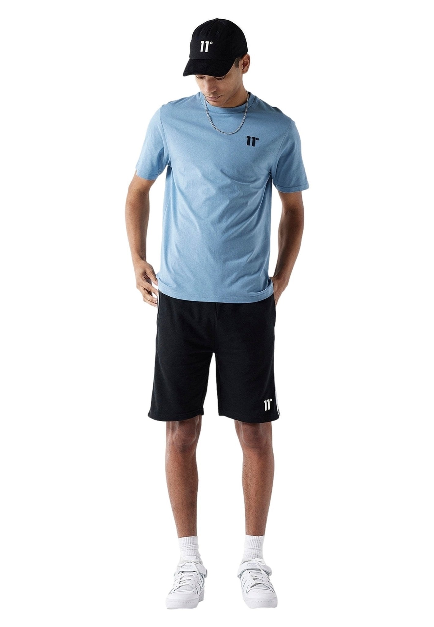 BERMUDA 11 DEGREES NEGRA COLOUR BLOCK TAPED SWEAT SHORT - AREA ZERO