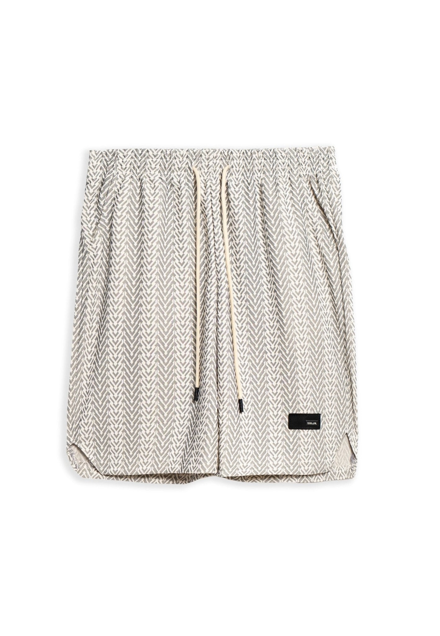BERMUDA BEIGE RAYAS SPIKED SHORT - AREA ZERO