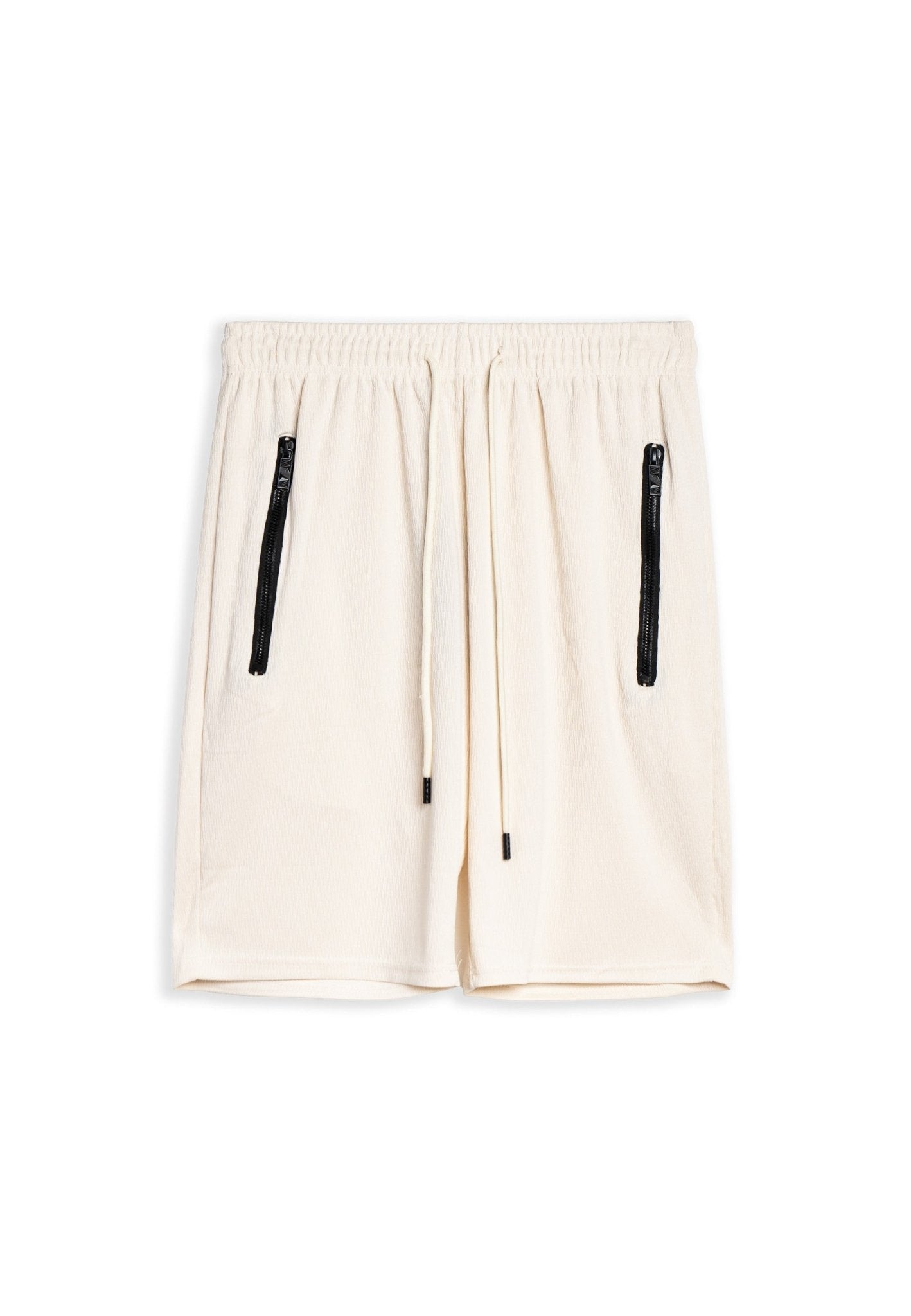 BERMUDA BEIGE STRIPPED SHORT - AREA ZERO