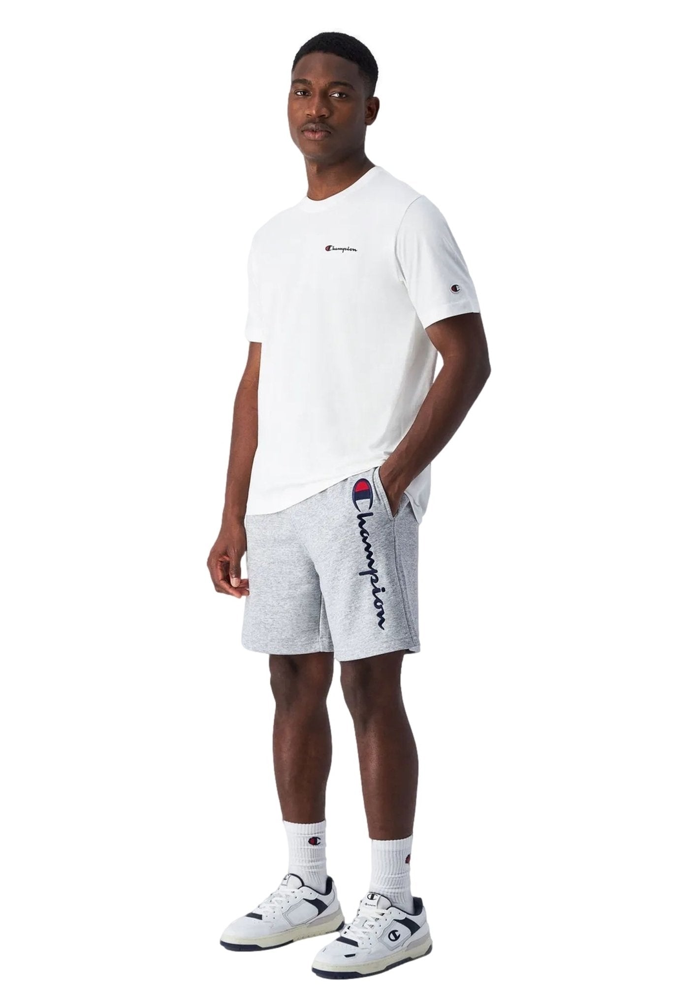 BERMUDA CHAMPION GRIS FRENCH TERRY LEGACY LOGO SHORT - AREA ZERO