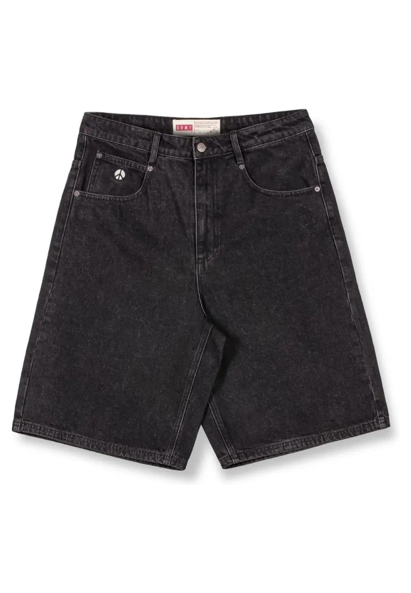 BERMUDA GRIMEY NEGRA GASTADA PEACE WITHIN THE WATCHING EYEZ BAGGY SHORTS - AREA ZERO