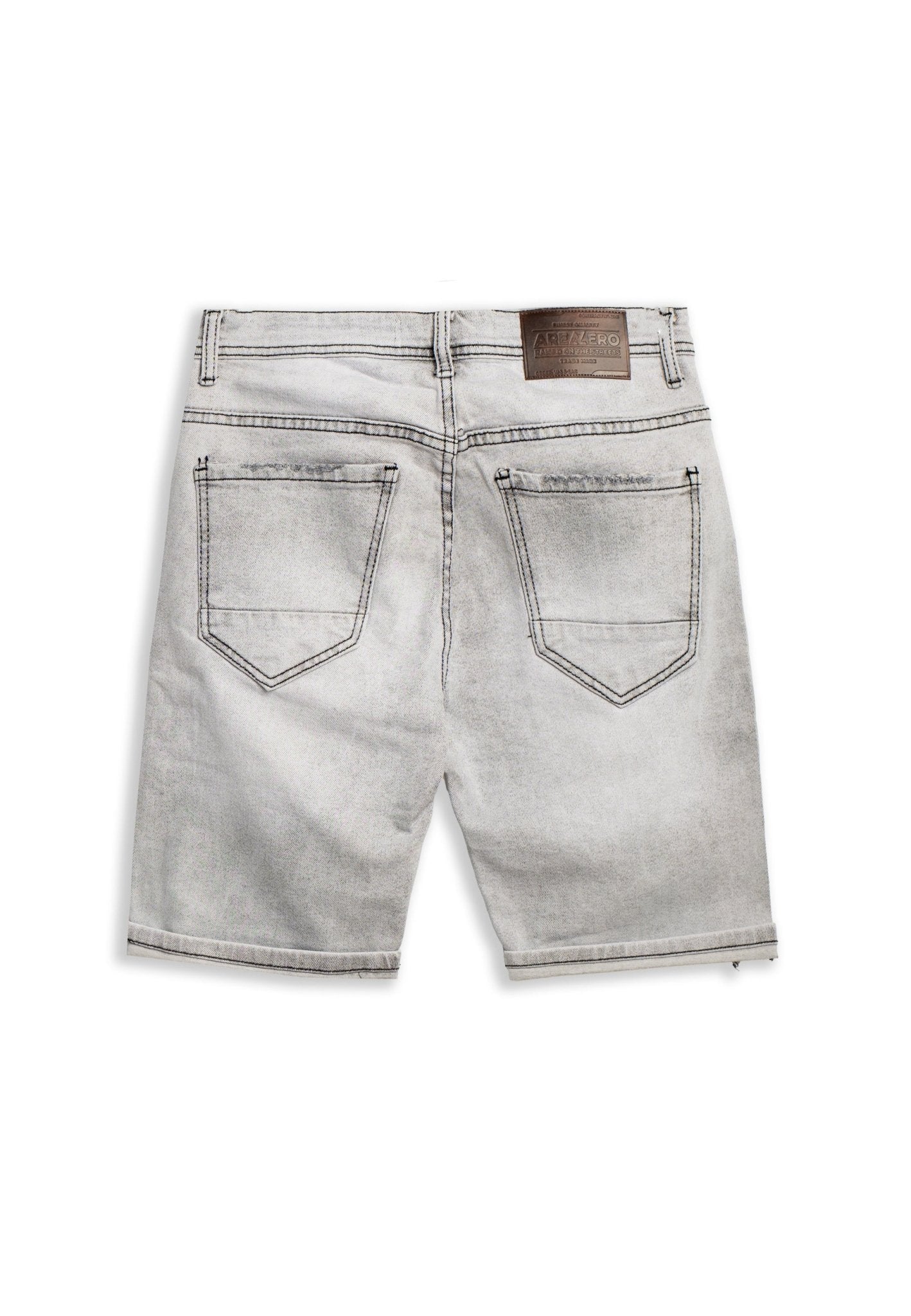 BERMUDA GRIS GASTADA FRONT BROKES SHORT - AREA ZERO