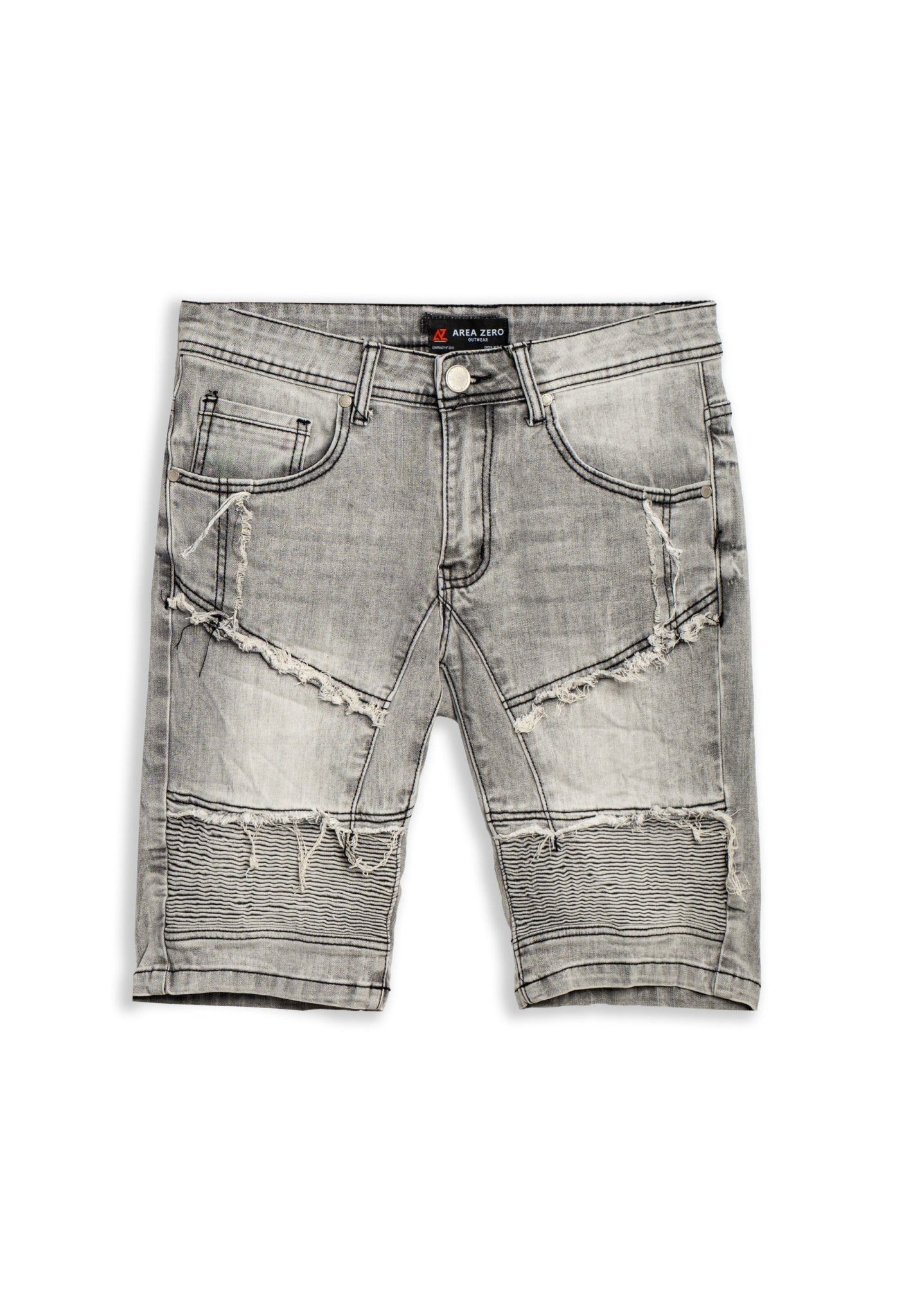 BERMUDA GRIS GASTADA FRONT SEAMS SHORT - AREA ZERO