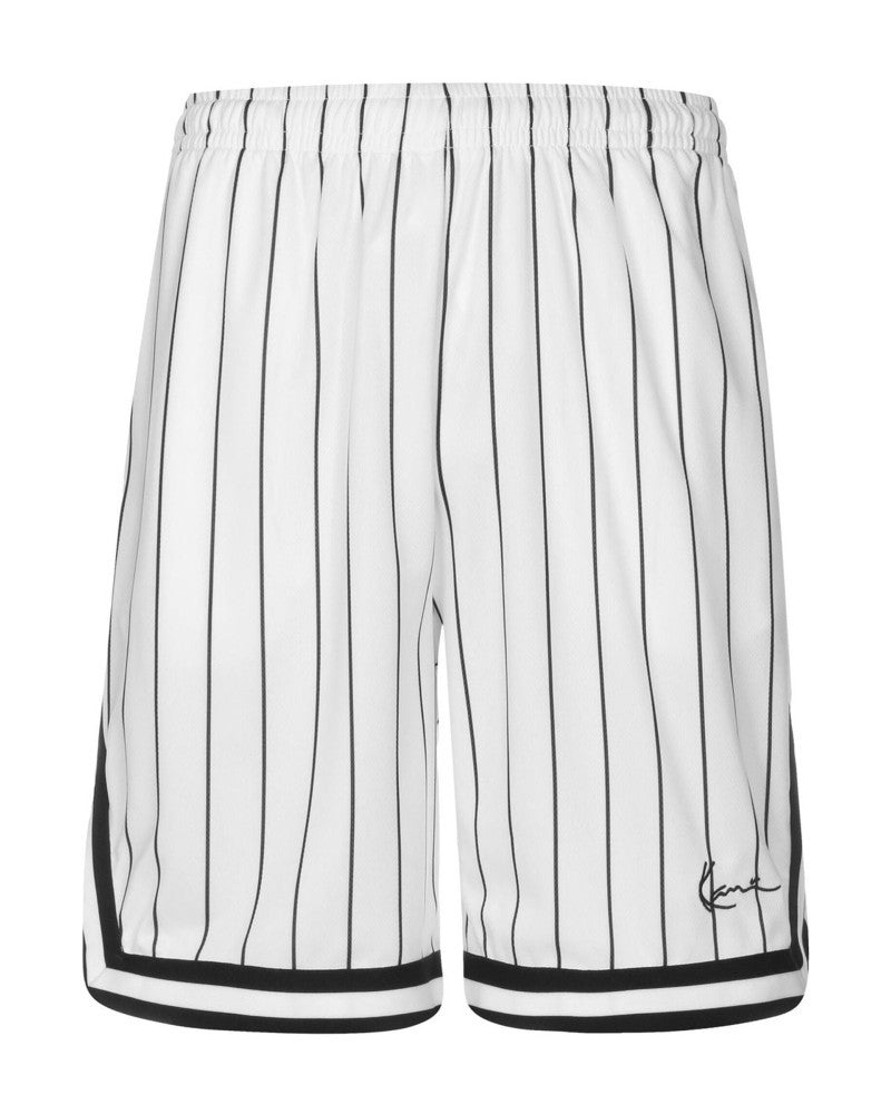 BERMUDA KARL KANI BLANCA SMALL SIGNATURE PINSTRIPE SHORT - AREA ZERO