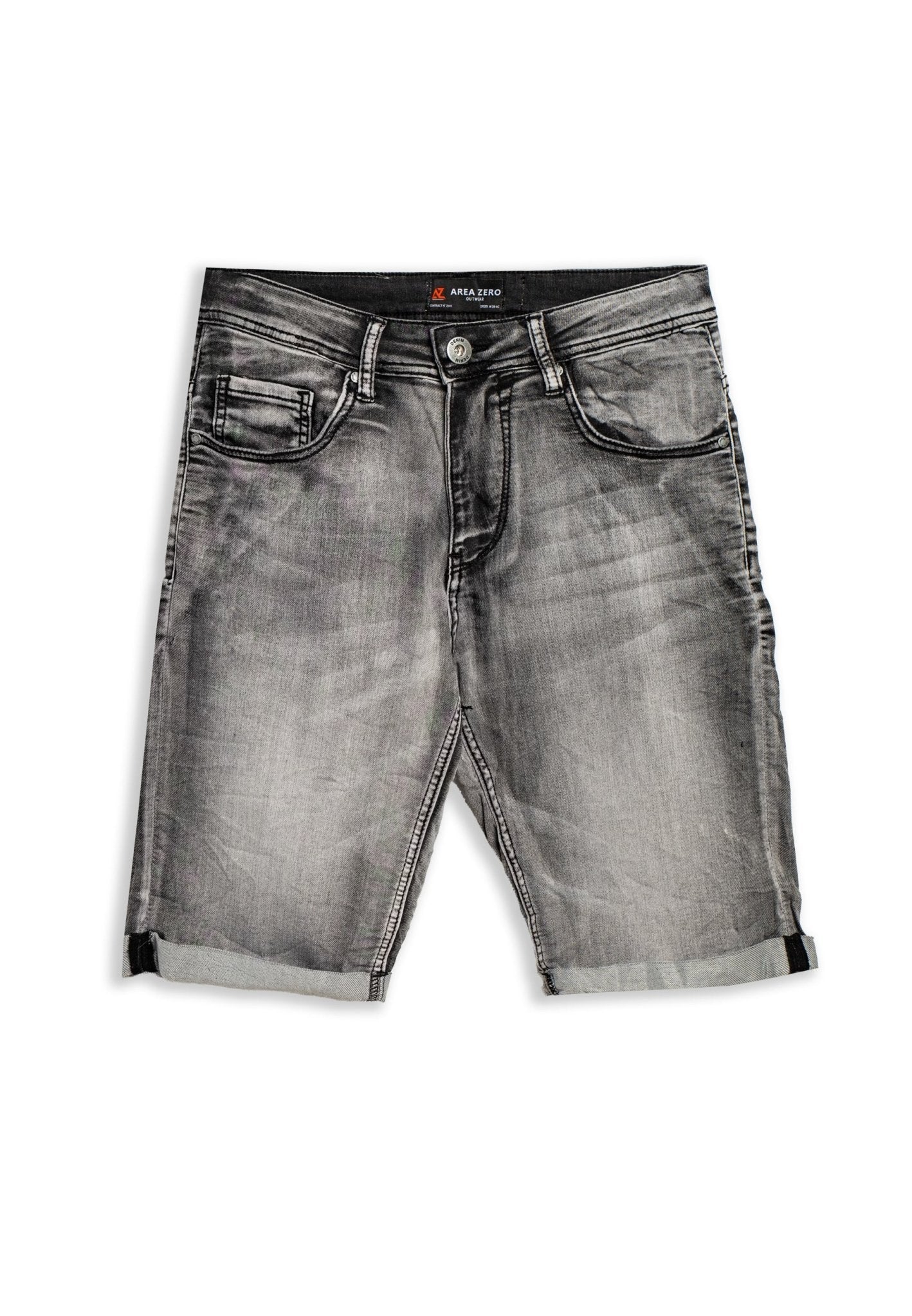 BERMUDA NEGRA GASTADA TURNED DOWN SHORT - AREA ZERO