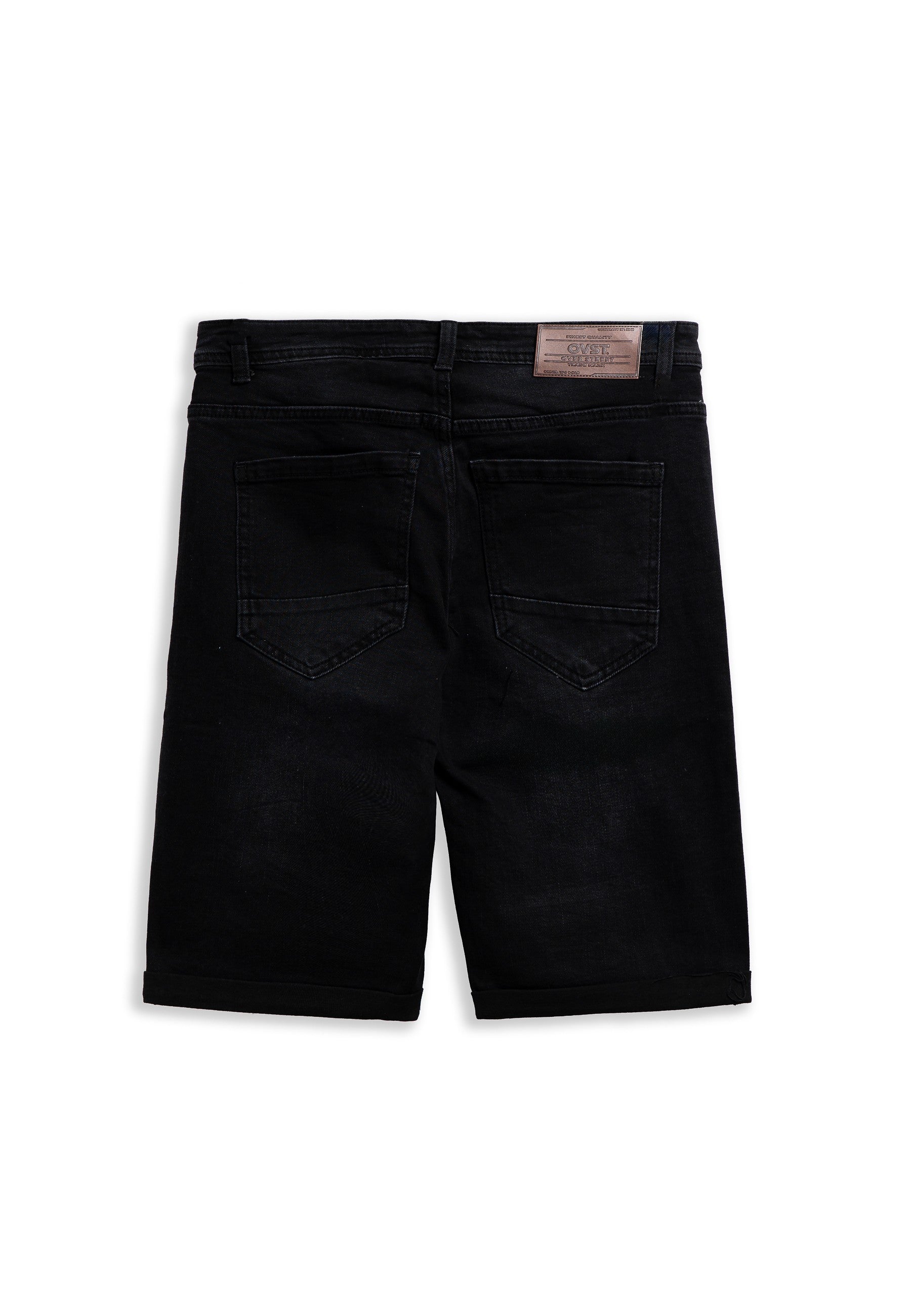 BERMUDA NEGRA GASTADA WASHED DEMIN SHORT