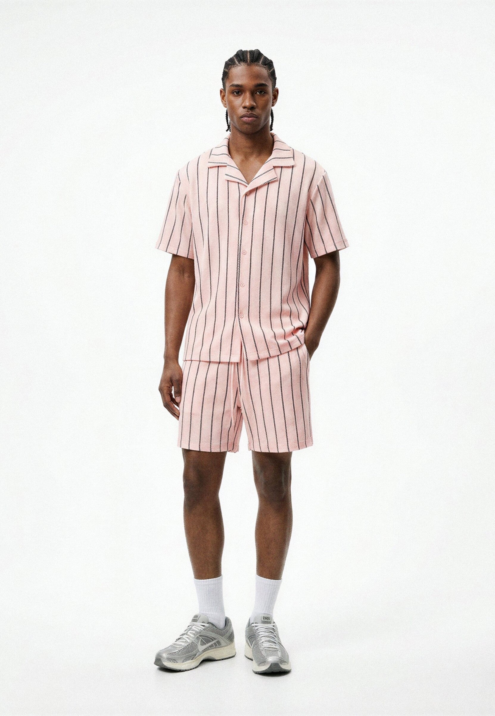 BERMUDA ROSA RAYAS BRAIDED STRIPPED SHORT