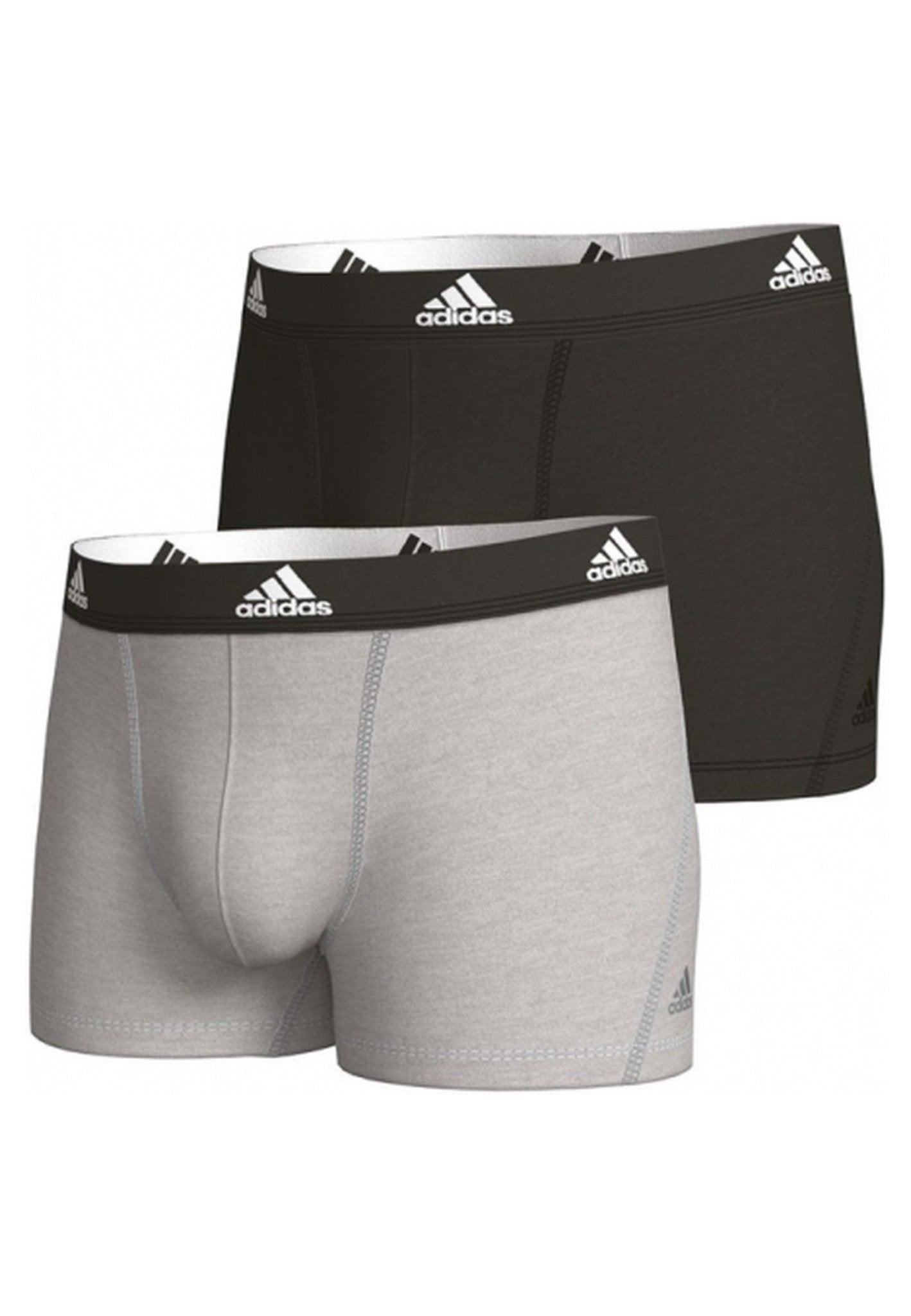 BIPACK BOXERS ADIDAS NEGRO/GRIS ACTIVE FLEX COTTON - AREA ZERO