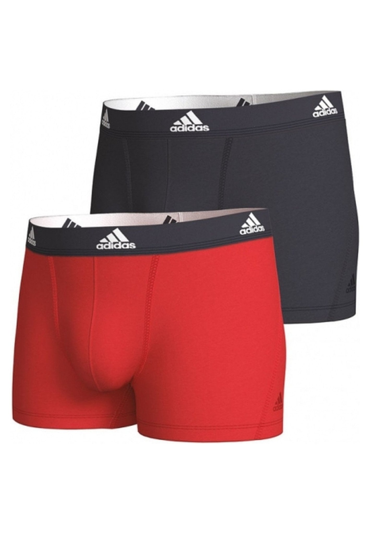 BIPACK BOXERS ADIDAS NEGRO/ROJO ACTIVE FLEX COTTON - AREA ZERO