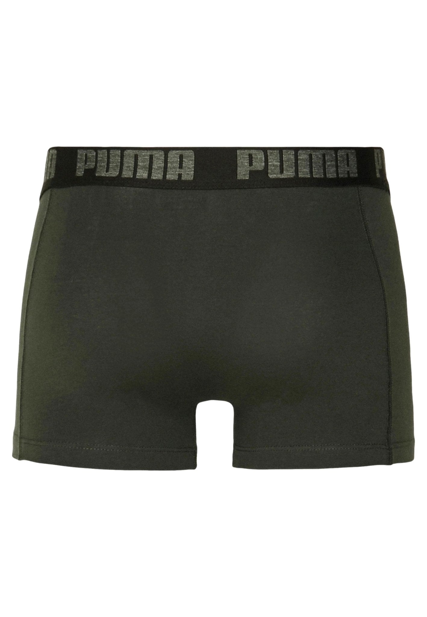 BIPACK BOXERS PUMA GEEN MELANGE COTTON TRUNK - AREA ZERO