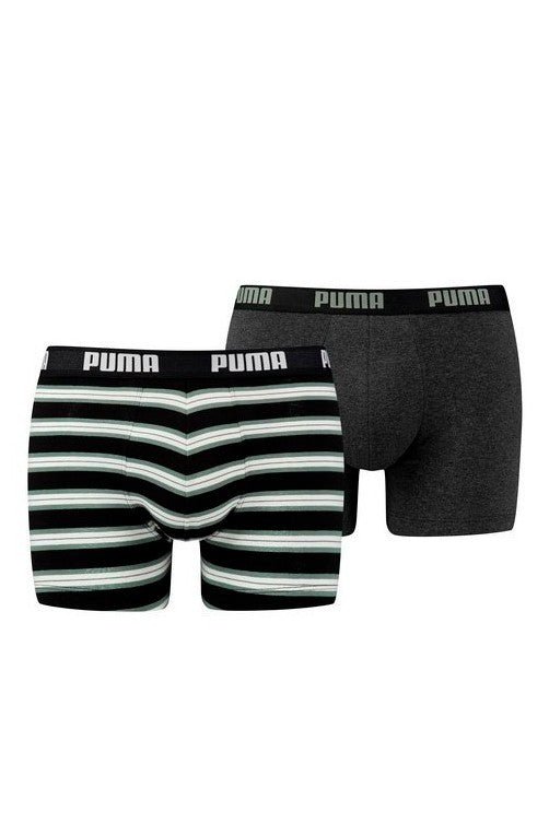BIPACK BOXERS PUMA NEGRO/VERDE RAYAS - AREA ZERO